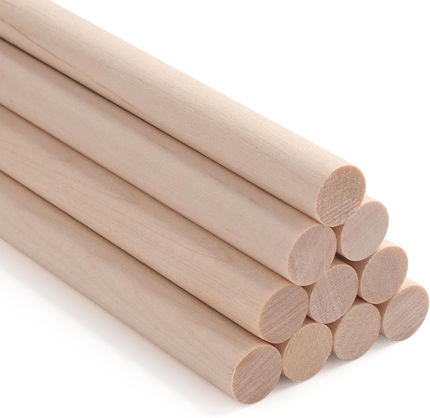 ONUPGO 10Pcs 1/2″ x 12″ Hardwood Craft Dowel Rods