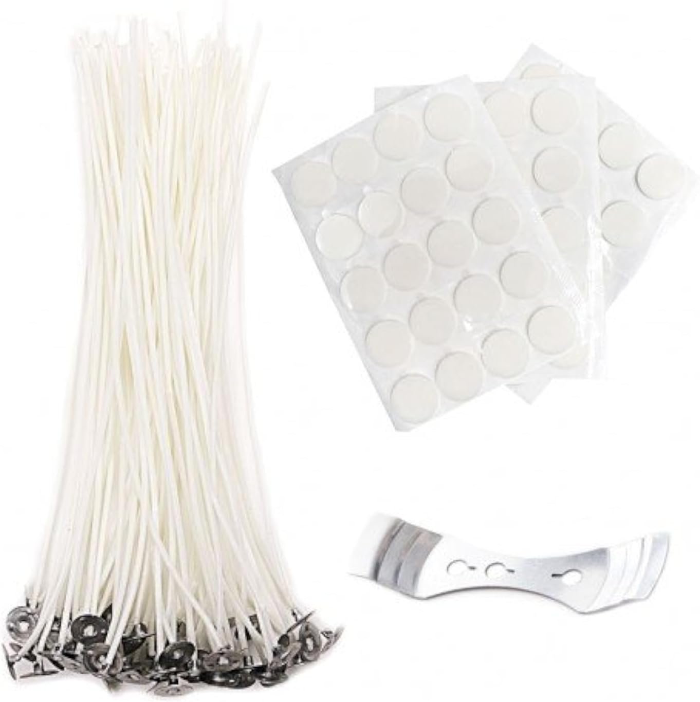 EricX Light 8″ Candle Wicks Kit with Stickers and Centering Device,60 pcs