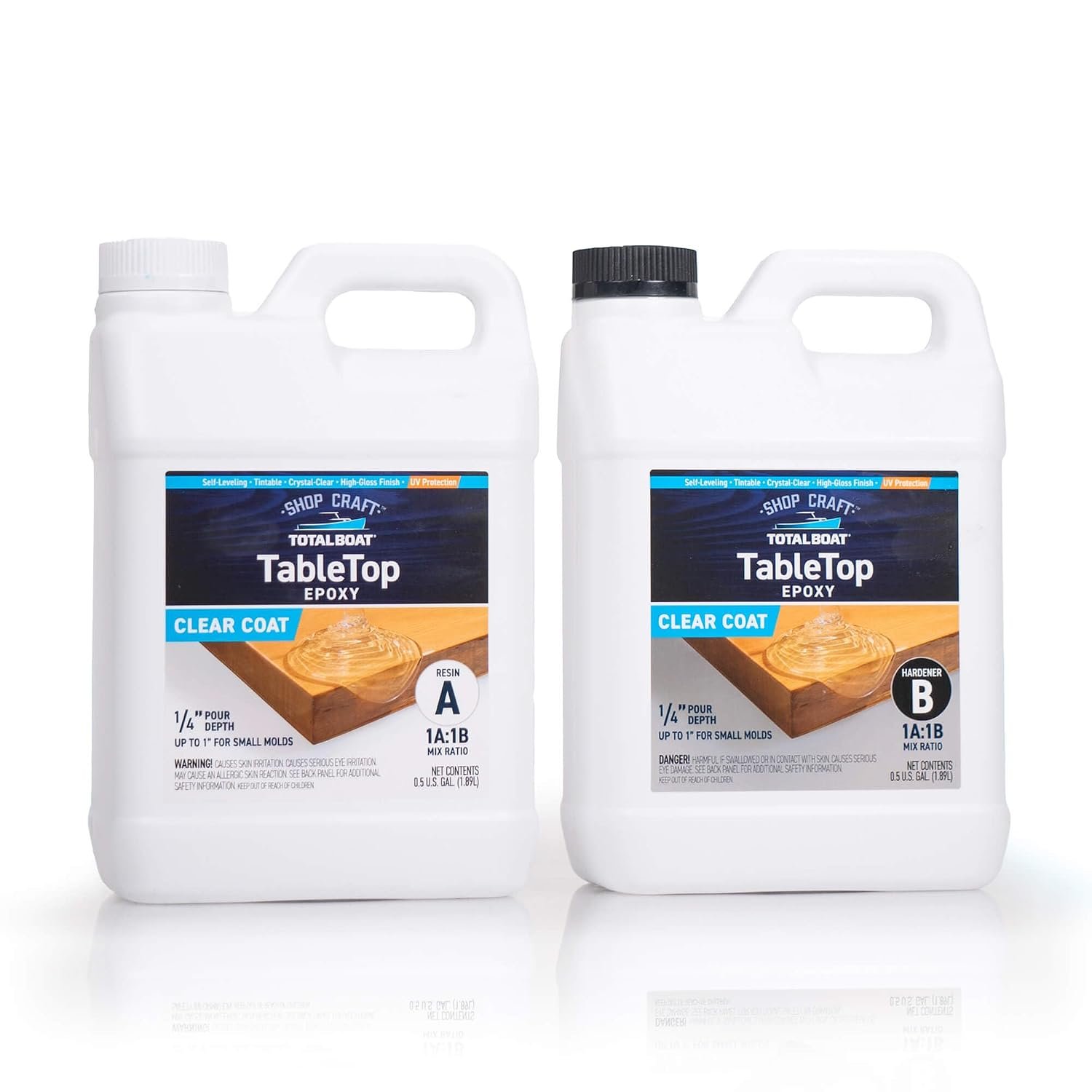 TotalBoat Table Top Epoxy Resin – 1 Gallon Kit for Bars and Countertops