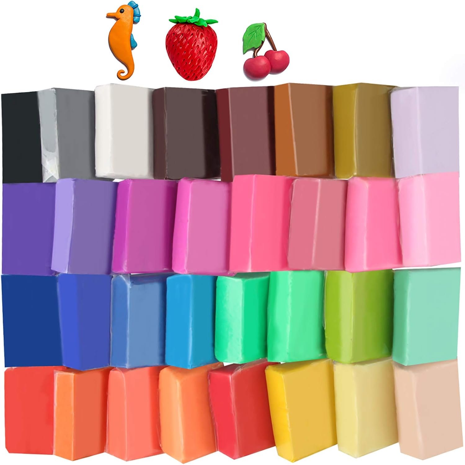 Tomorotec 32 Colors Polymer Clay Kit, 9.6 oz Soft Oven Bake Clay for Kids