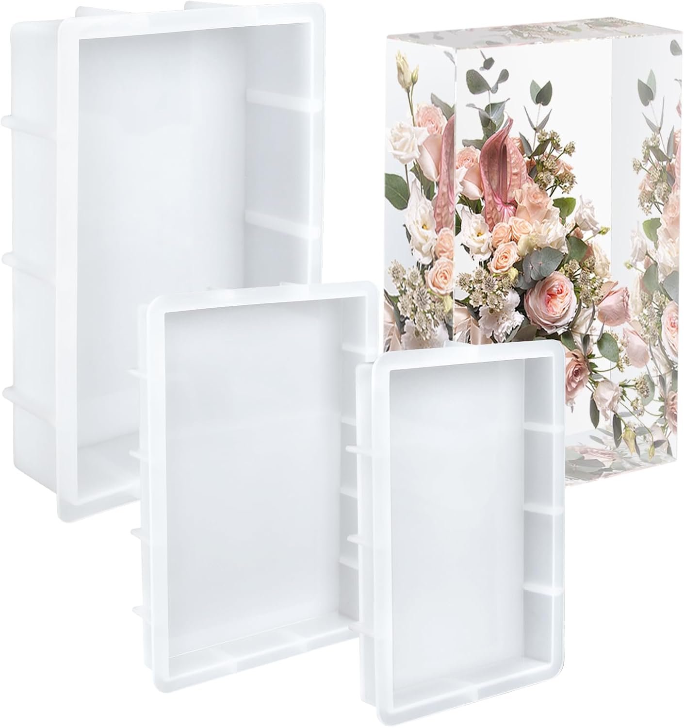 KISREL Large Rectangular Resin Molds, Epoxy Resin Casting Silicone Mold