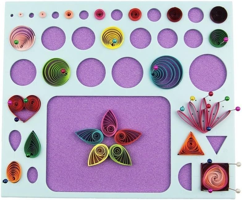 3-in-1 Paper Quilling Board with Pins, Shape Guides and Work Surface
