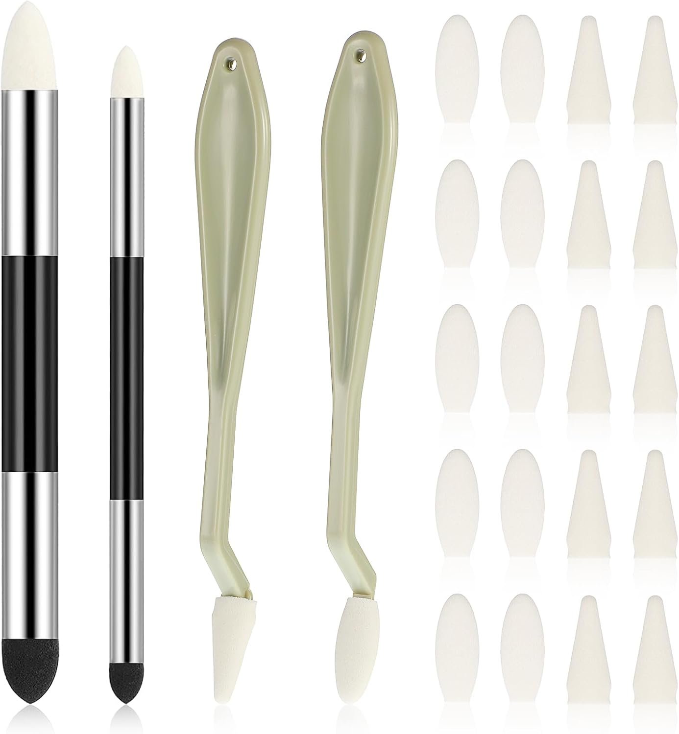 24pcs Artist Blending Stump Sponge Pen, Double Headed Drawing Art Pencil Sketch Scrapers Tools with Sponge Head Washable Sketch Rubbing Sponges for Blending Lightening and Highlight