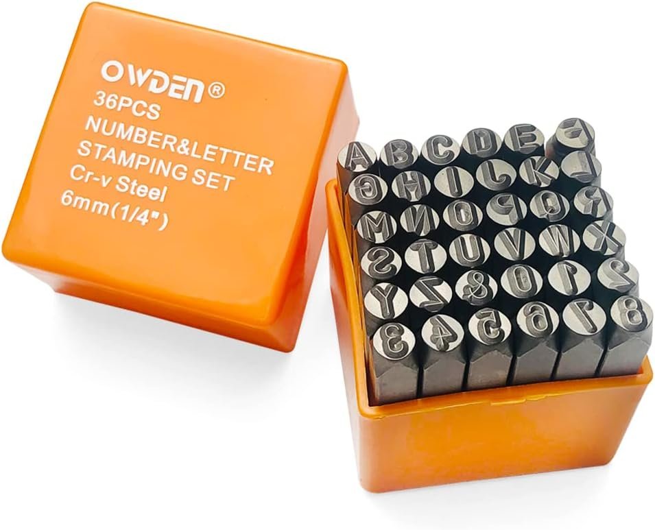 OWDEN Professional 36Pcs Steel Metal Stamps Set, 6mm (1/4″)