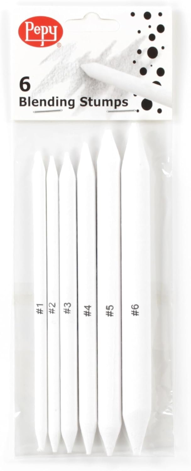 Pepy 6 PCS Blending Stumps for Drawing, Shading, Blending, Charcoal, Graphite, Colored Pencil, Pastel, Oil Pastel; Art Blenders for Paper Sketch Drawing