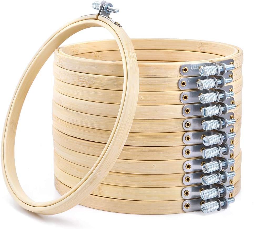 Caydo 12 Pieces 6 Inch Embroidery Hoops Set Bulk