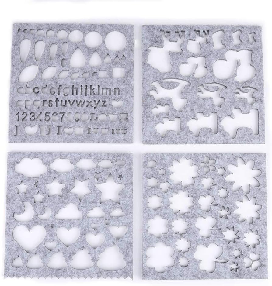 Felting Stencils Template 7pcs Needle Applique Set for Beginners, 2024 Upgrade Version Felt Craft Tool Kit