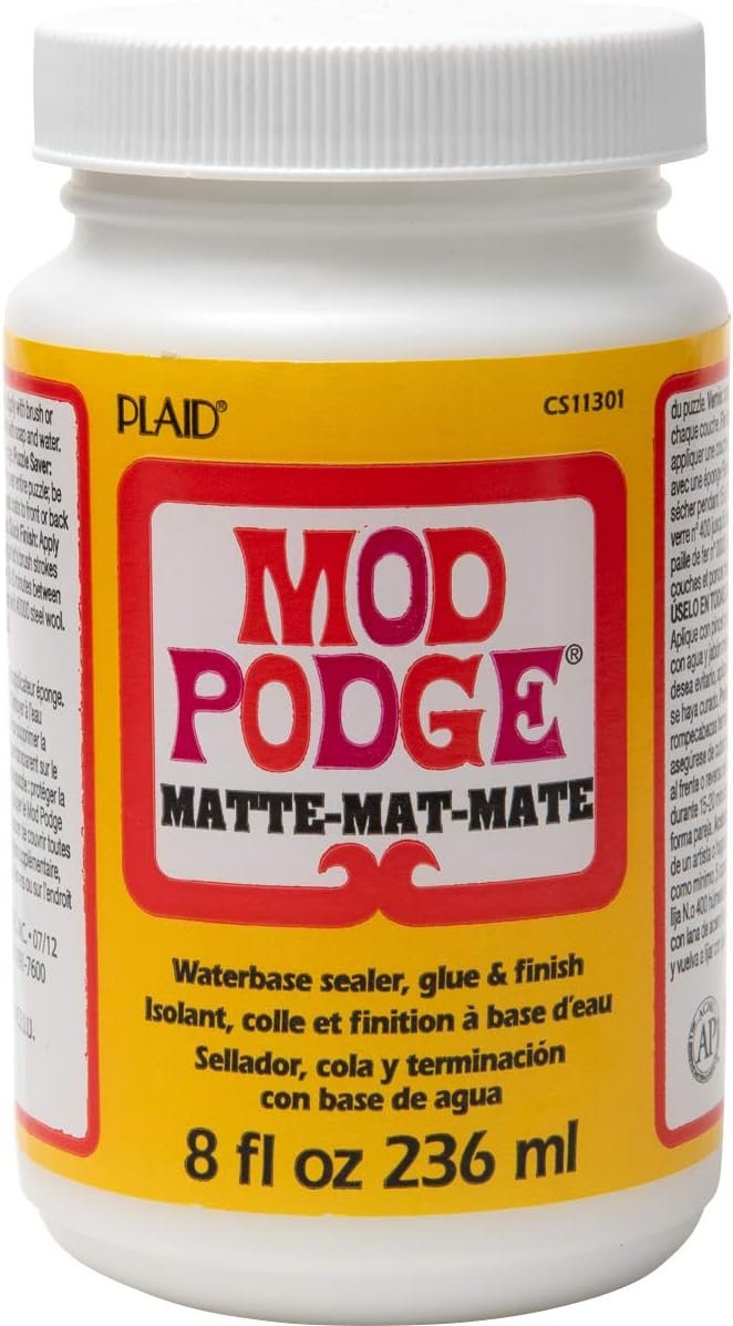 Mod Podge Matte Sealer, Glue & Finish: All-in-One Craft Solution- Quick Dry, Easy Clean, for Wood, Paper, Fabric & More. Non-Toxic – Craft with Confidence, Made in USA, 8 oz., Pack of 1
