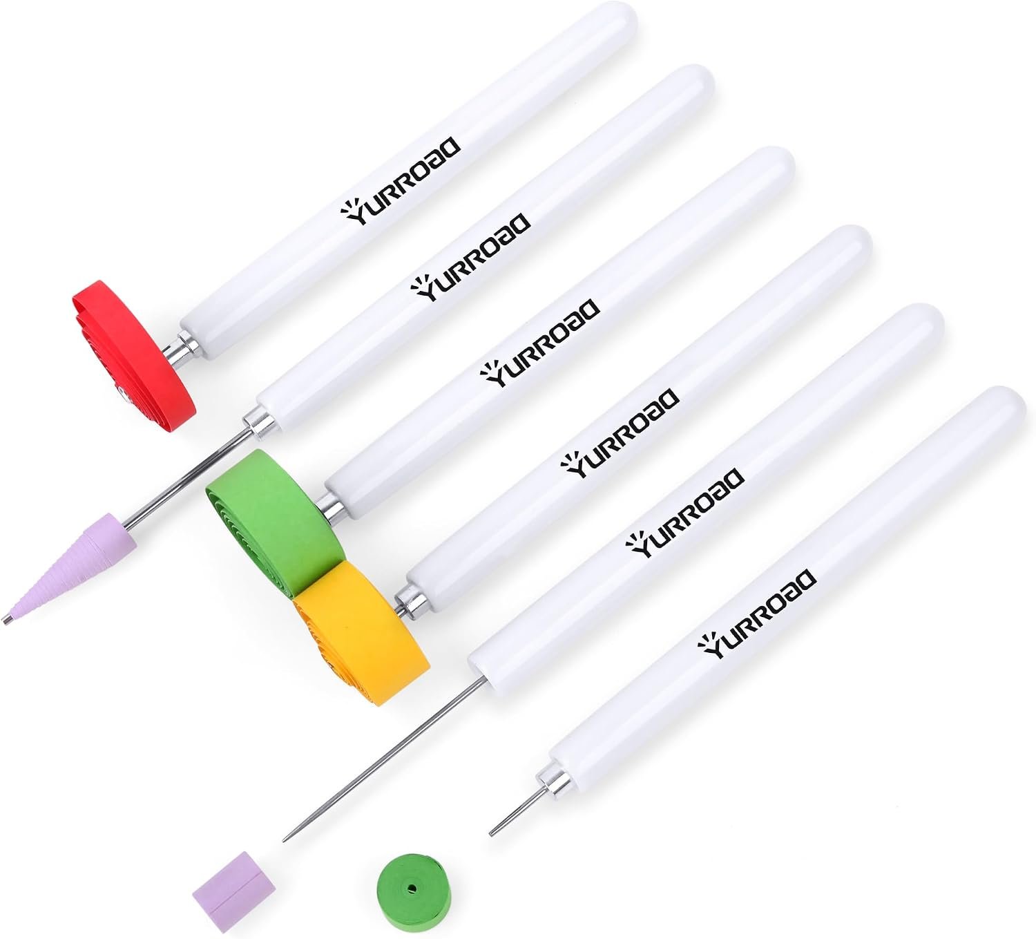 6-Piece Multi-Size Quilling Pen Set for 3mm-10mm Paper Strips, White