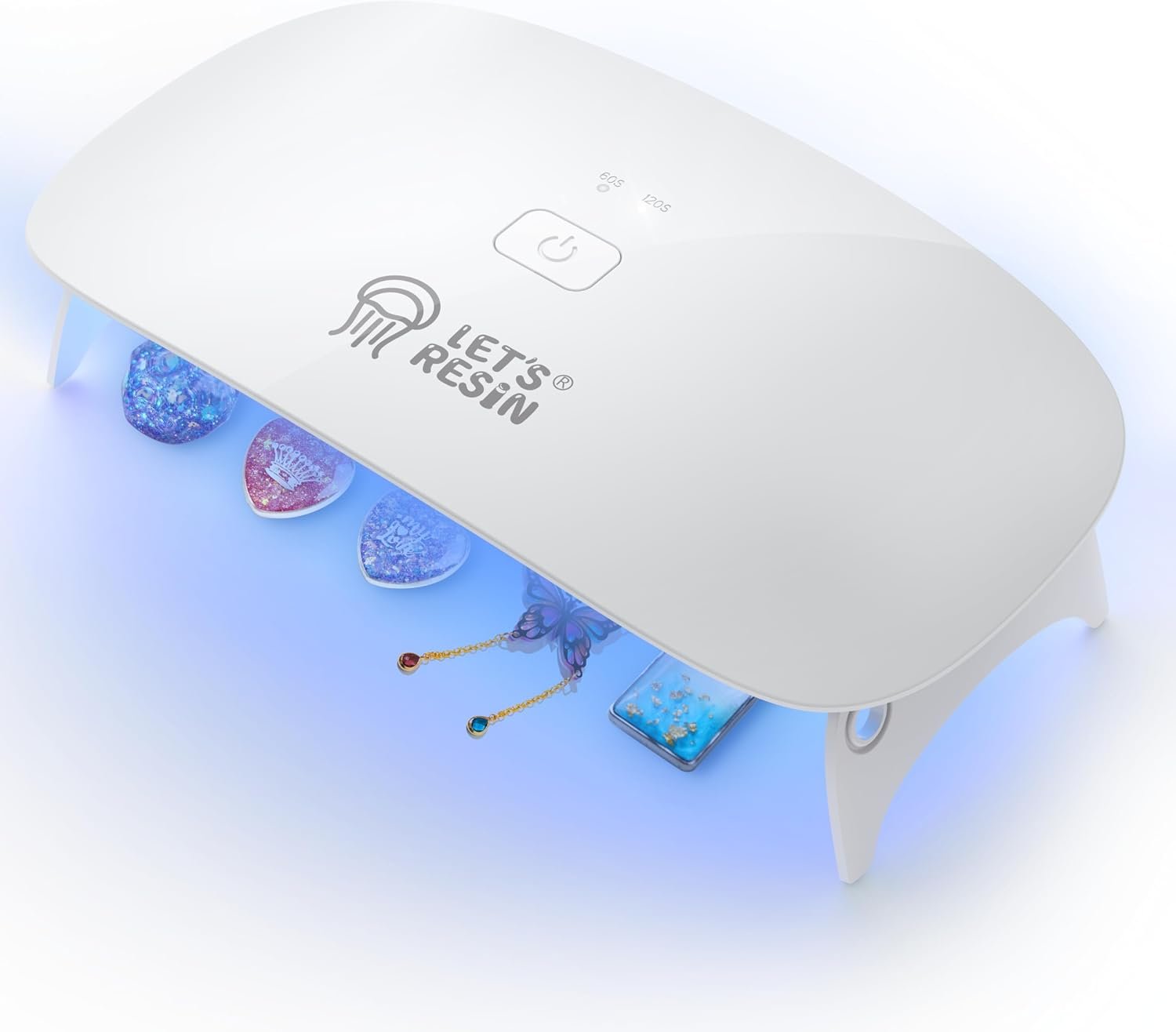 LET’S RESIN UV Resin Light, Portable Curing Lamp, White