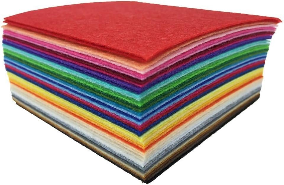 flic-flac 16PCS 8 x 12 inches (20 x 30cm) Assorted Color Felt Fabric Sheets Patchwork Sewing DIY Craft 1mm Thick