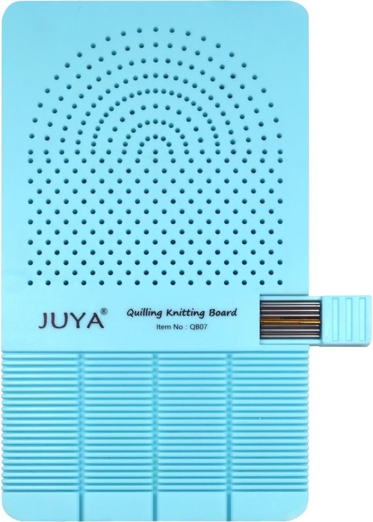 JUYA 2-in-1 Quilling Knitting Board with Pin Board and Grooves, Blue