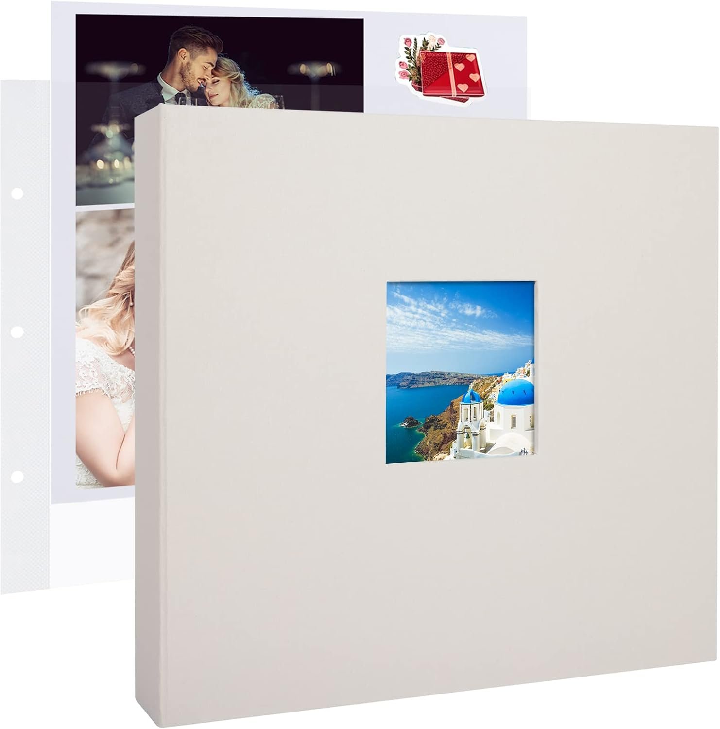 1DOT2 12×12 Inch 3 Ring DIY Scrapbook Photo Album, Beige