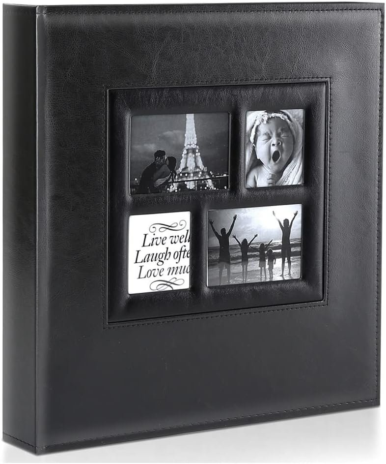 Ywlake Photo Album 4×6 500 Pockets Photo, Extra Large Capacity Family Wedding Picture Albums Holds 500 Horizontal and Vertical Photos Black