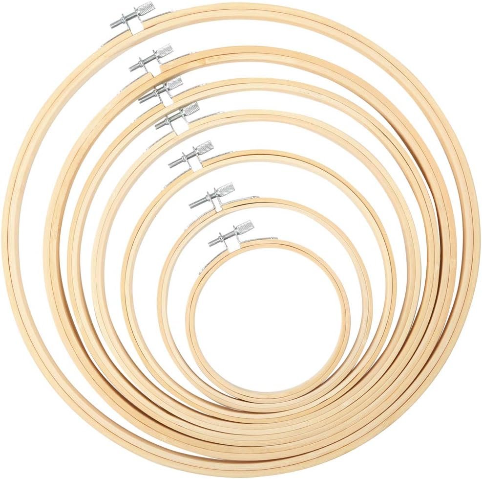 Pllieay 7 Pieces 7 Sizes Embroidery Hoops 4 inch to 12 inch