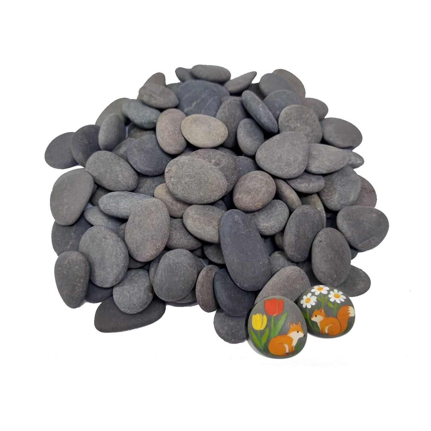 100PCS Painting Rocks, 1-1.5 Inch, Flat Smooth River Rocks for Painting