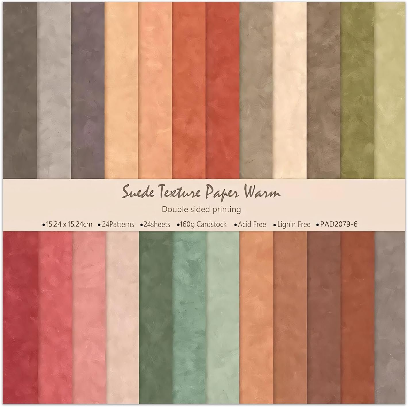 6×6 Inch Colorful Scrapbook Paper Pad- 24 Sheets Double Sided for Journaling DIY Cards Decor Gifts Crafts Wrapping Decorative Collage Folded Materials Photo Album