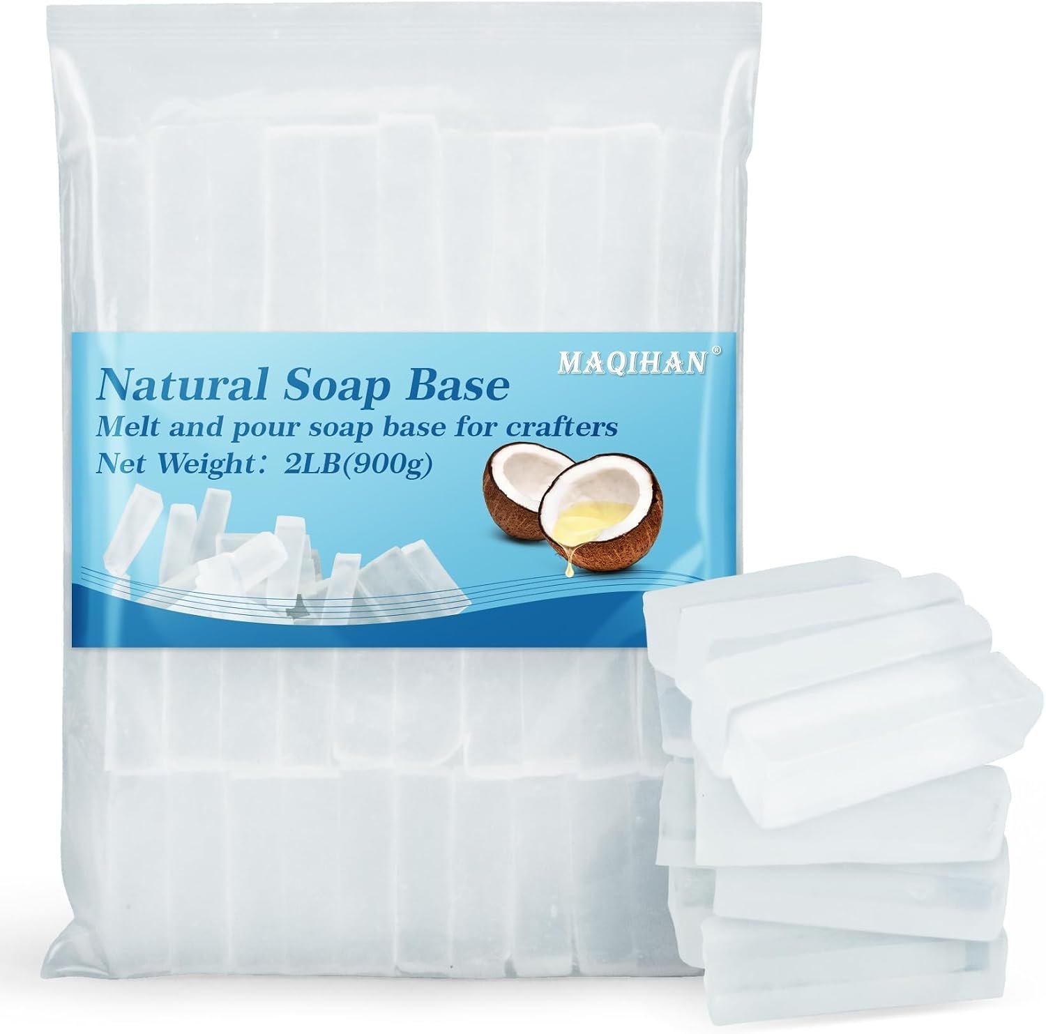MAQIHAN Soap Base Natural 2LB – Clear Glycerin Base for Soap Making