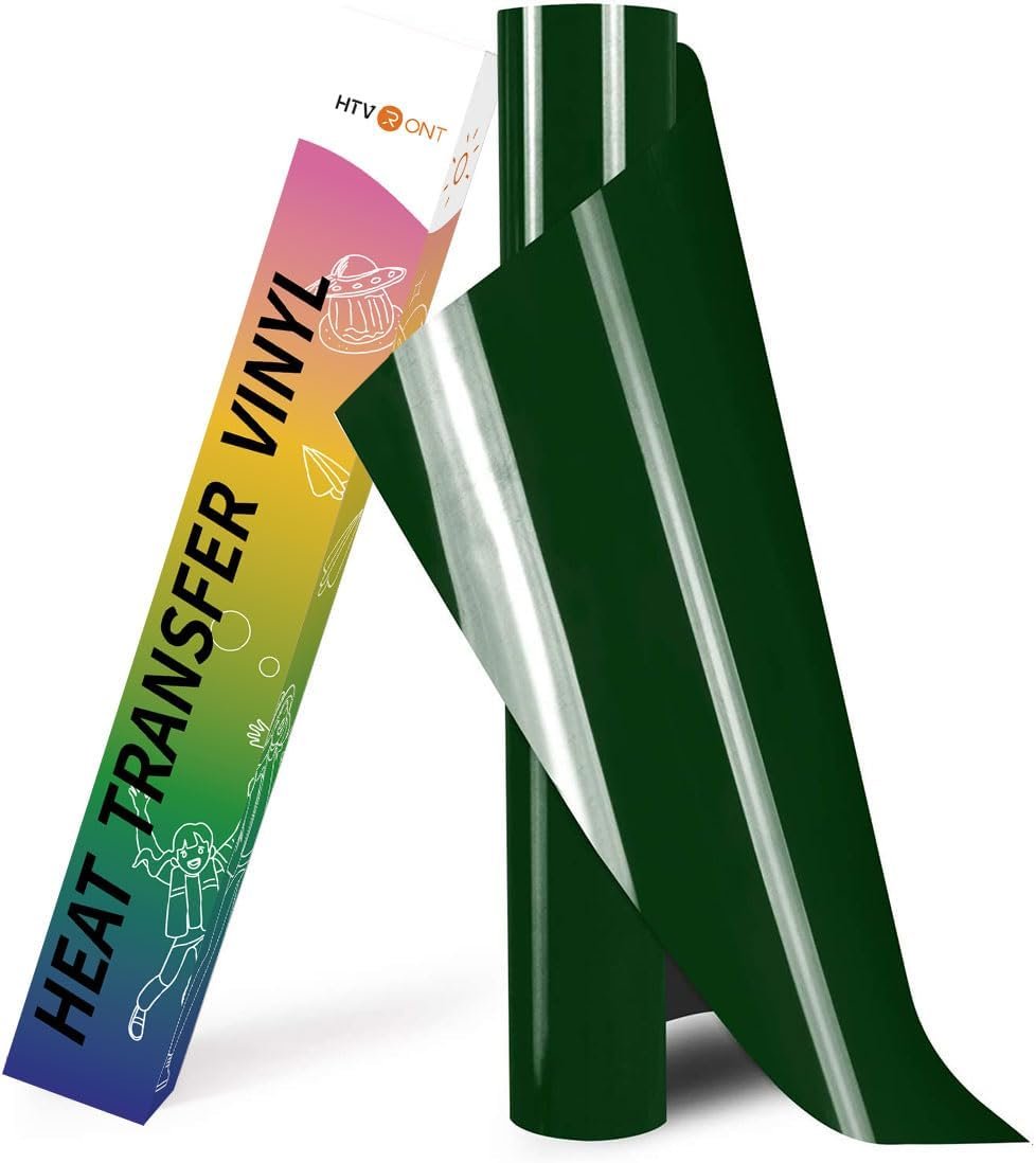 HTVRONT HTV Heat Transfer Vinyl – 12″ x 8ft Dark Green HTV Vinyl for Shirts