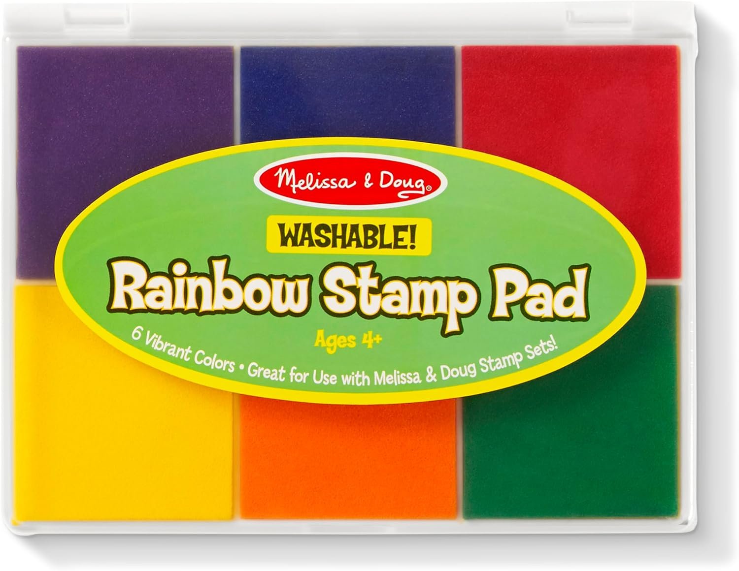 Melissa & Doug Rainbow Stamp Ink Pad 6 Washable Colors