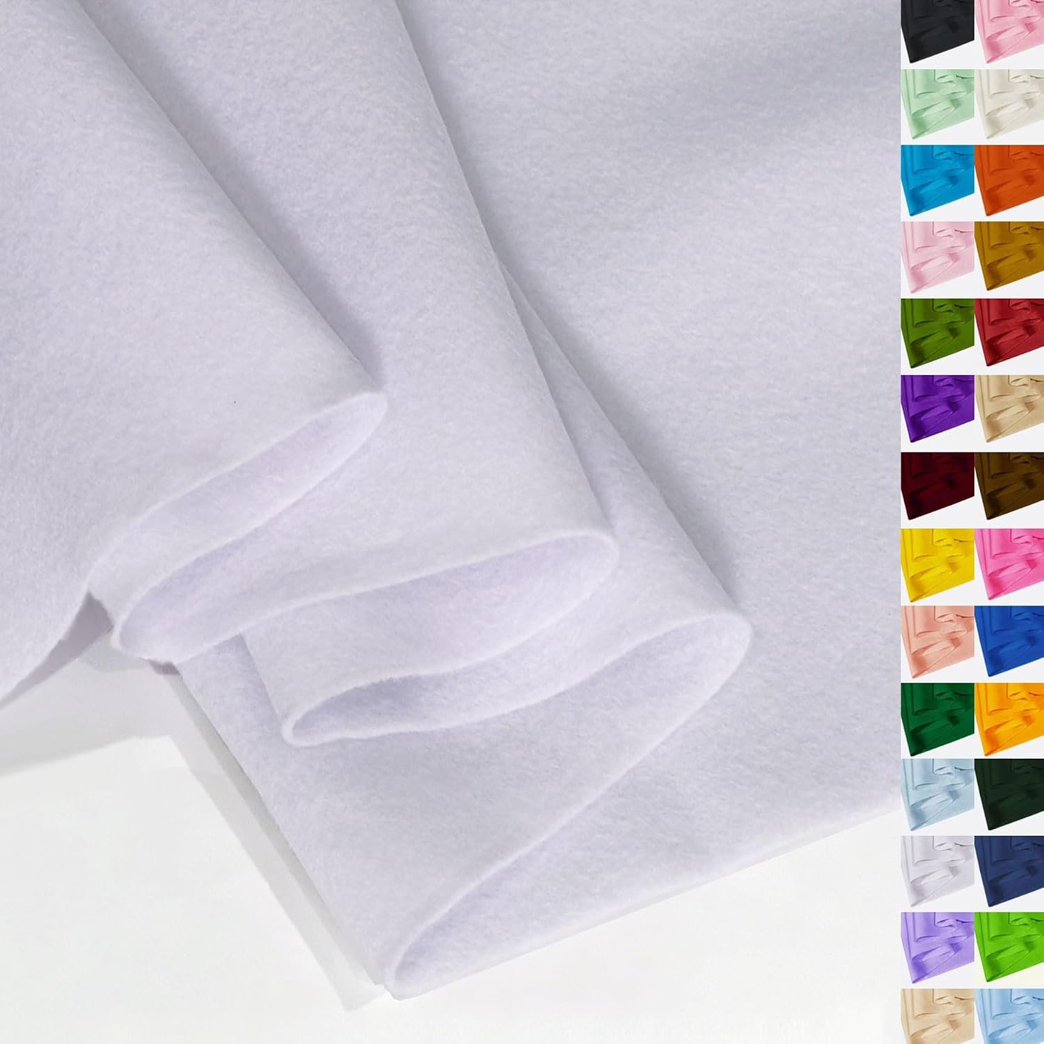 White Felt Fabric 36″ X 36″(1 Square Yard) 1.6mm Thick Soft Felt Sheet