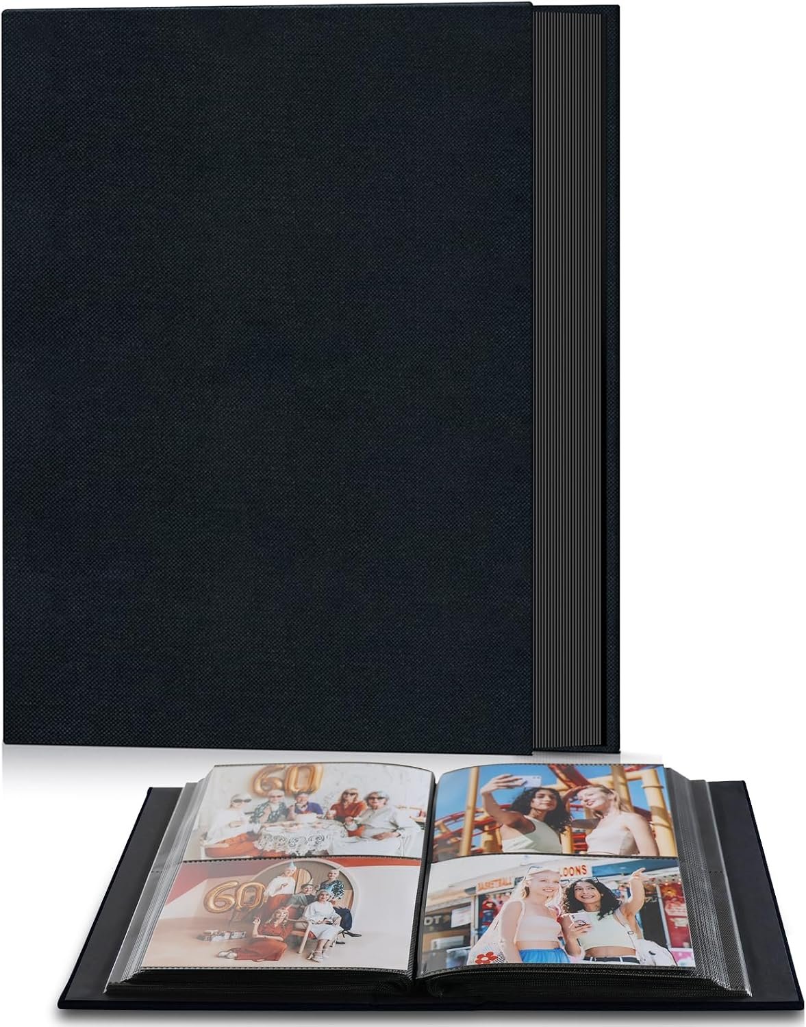 Popotop Photo Album 4×6 200 Pockets for Wedding Gifts,Linen Hardcover Picture Albums for Family Anniversary Baby Vacation Pictures