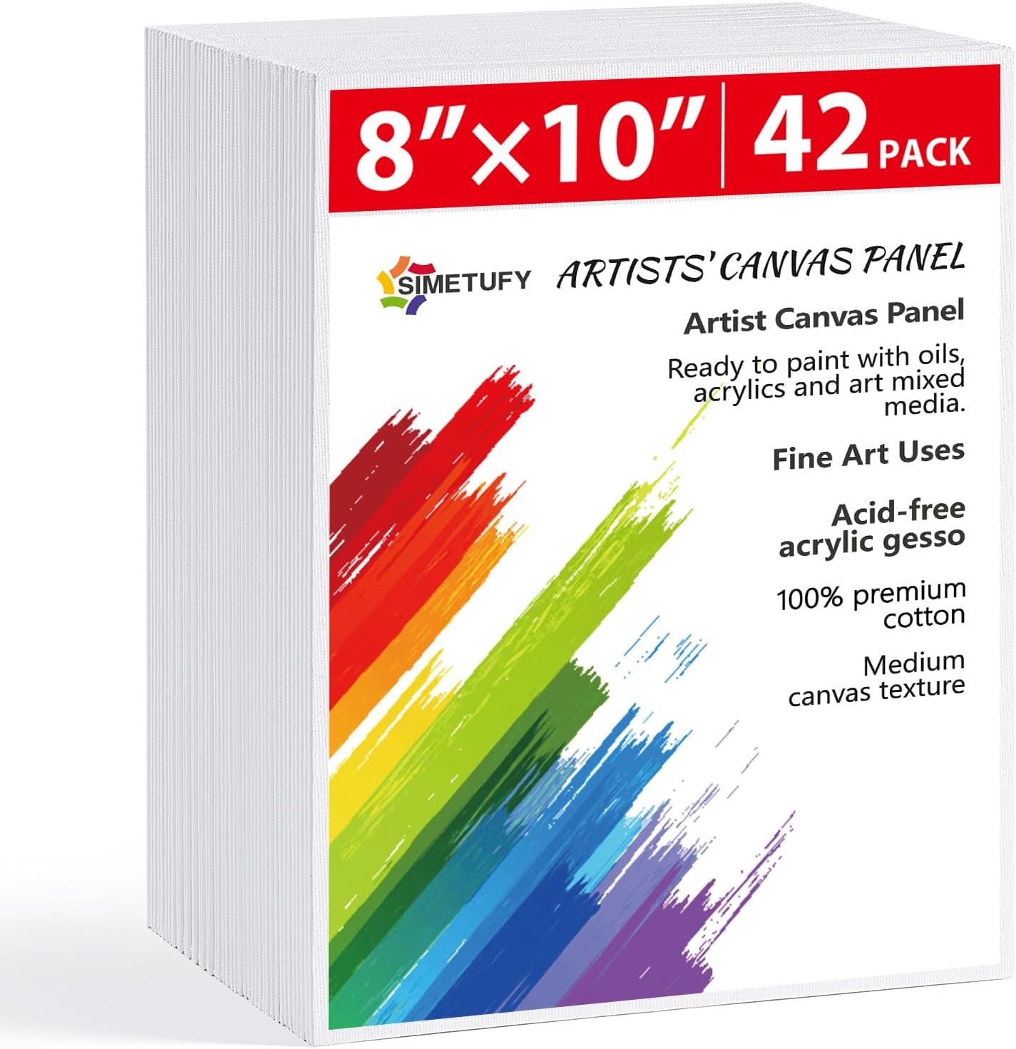 Simetufy 42 Pack Canvas Boards for Painting 8x10inch Canvas Panels for Kids