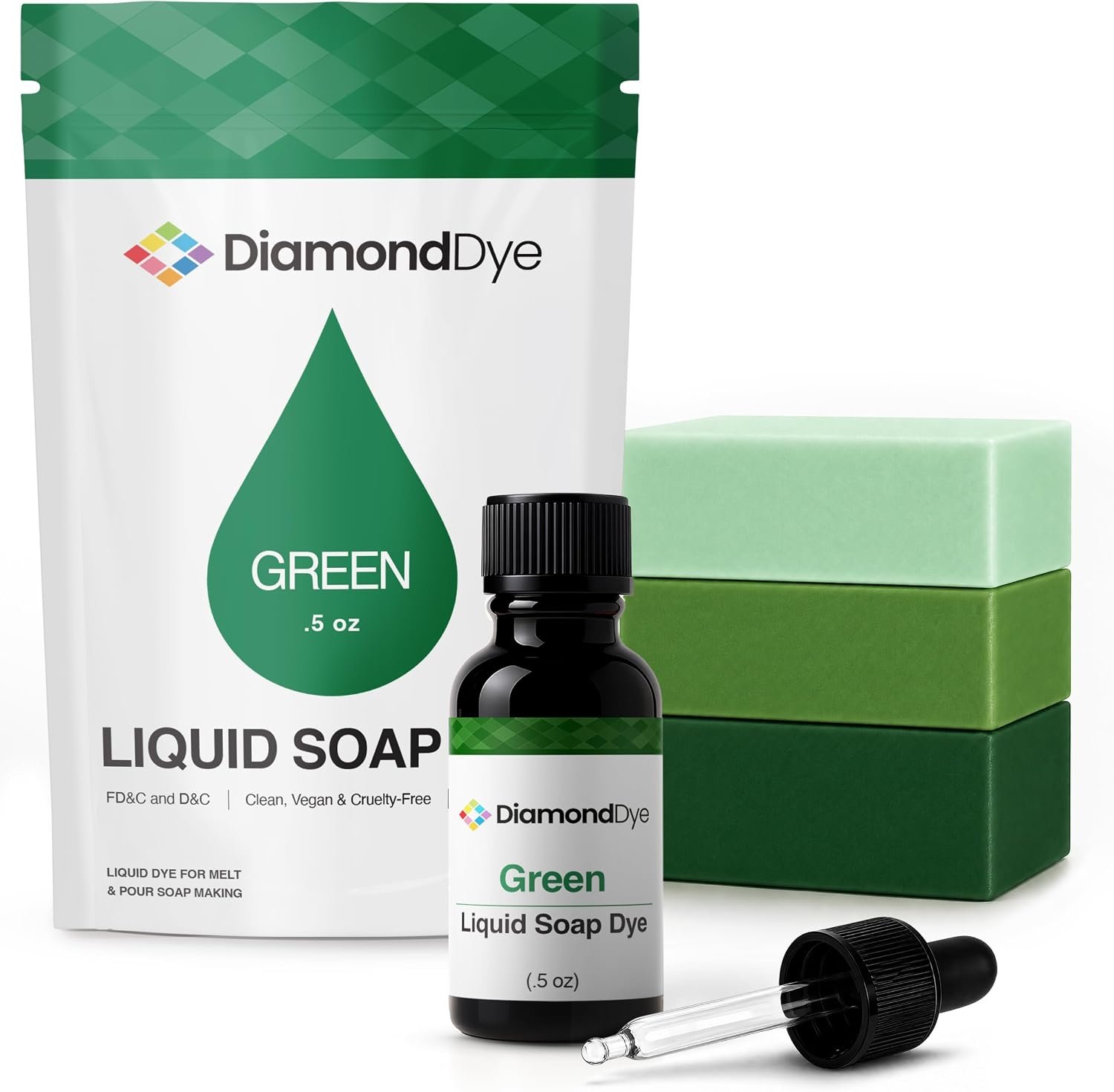 Green Liquid Soap Dye, Soap Making, Bath Bombs & More, Skin Safe, .5 oz