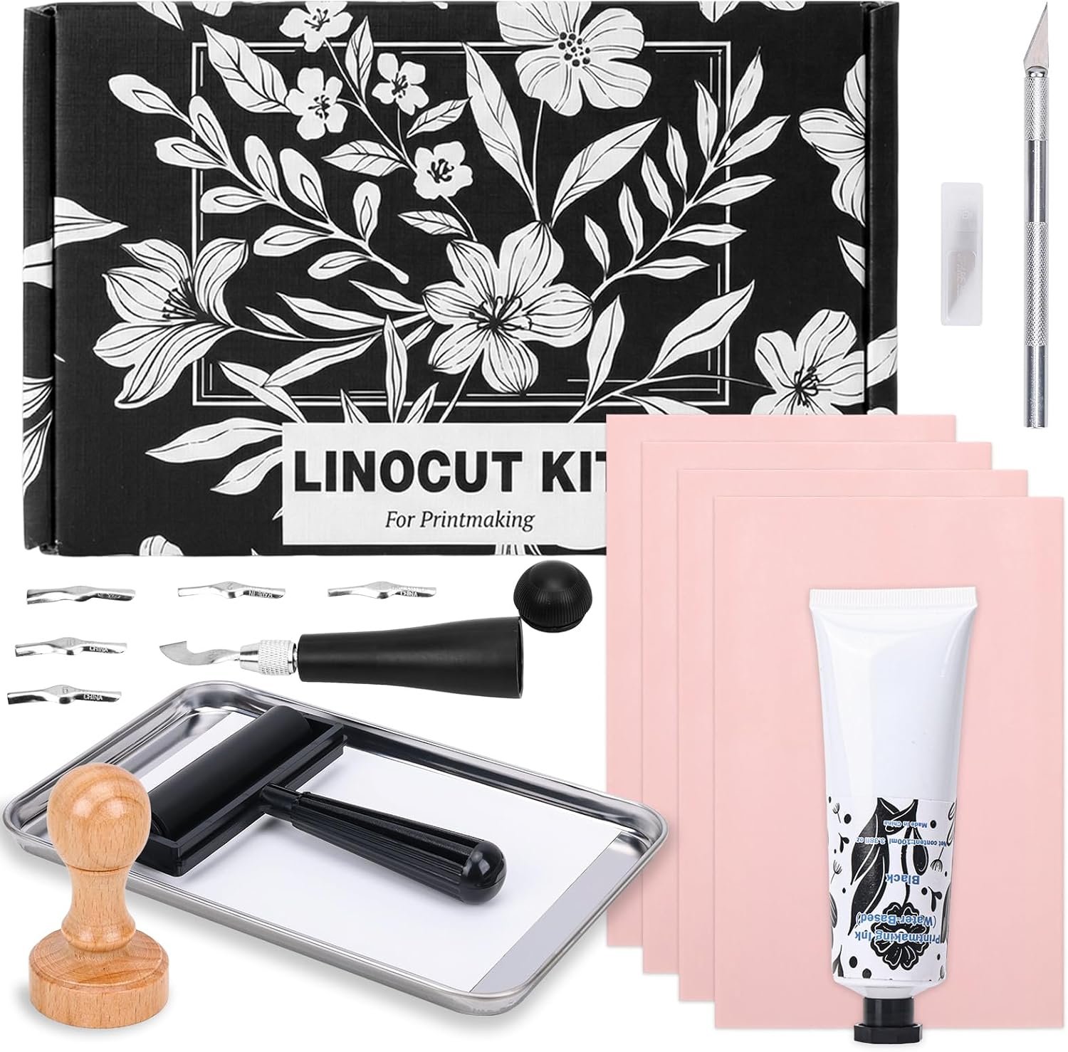 SGHUO Linocut Kit for Beginners, Stamp Making Set with Tools