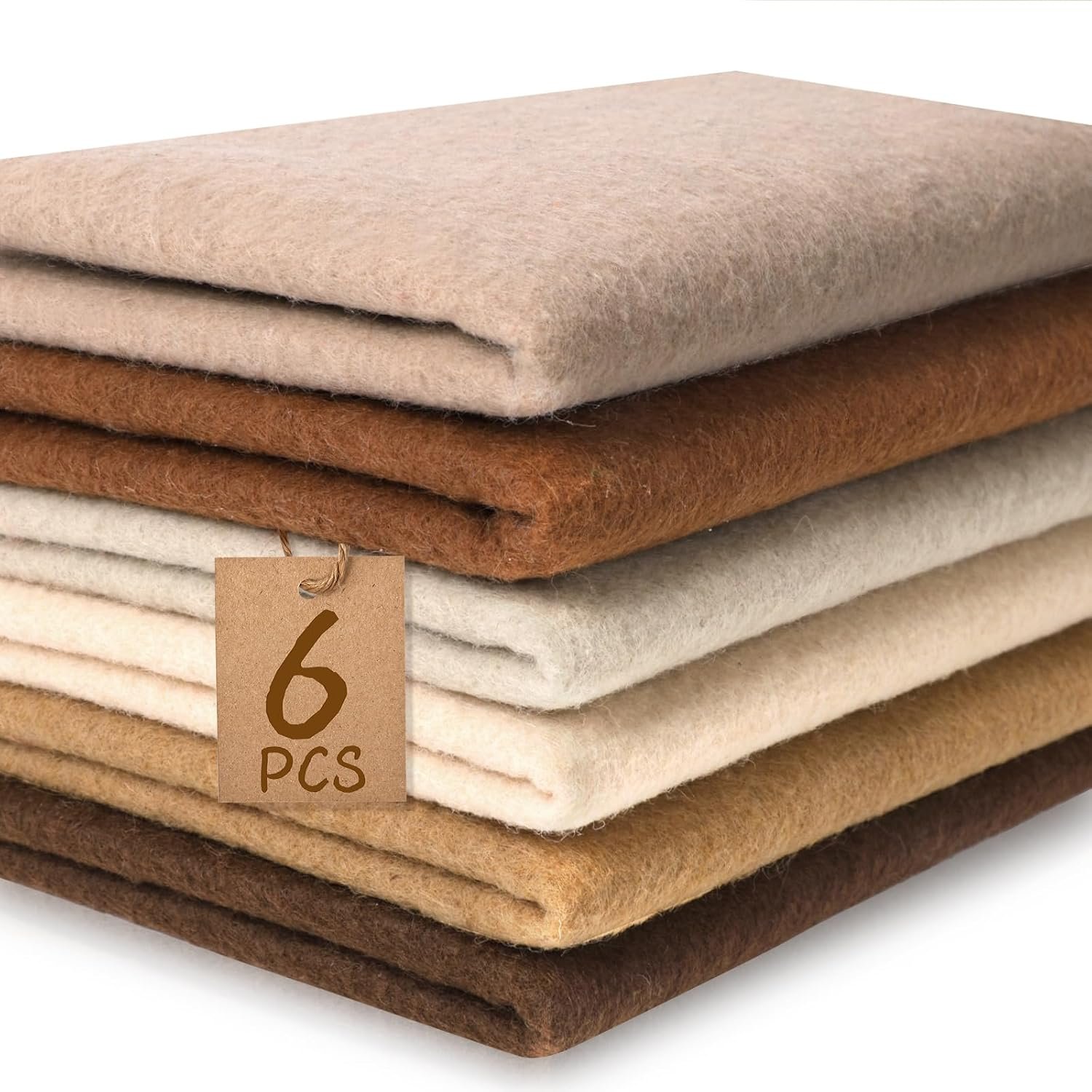 XSEINO 6 Rolls 12″x35″ 1.4mm Thick Soft Felt Fabric Sheet 6 Assorted Earth Tone Series Colors Felt Pack for DIY Craft Sewing Squares Nonwoven Patchwork