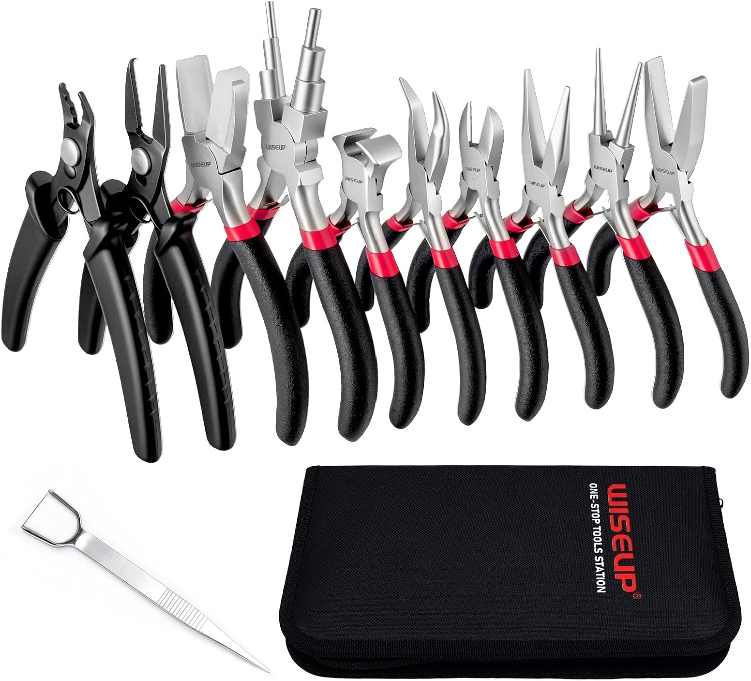 WISEUP 11pcs Jewelry Plier Sets for Crafting, Electronics & Jewelry Making