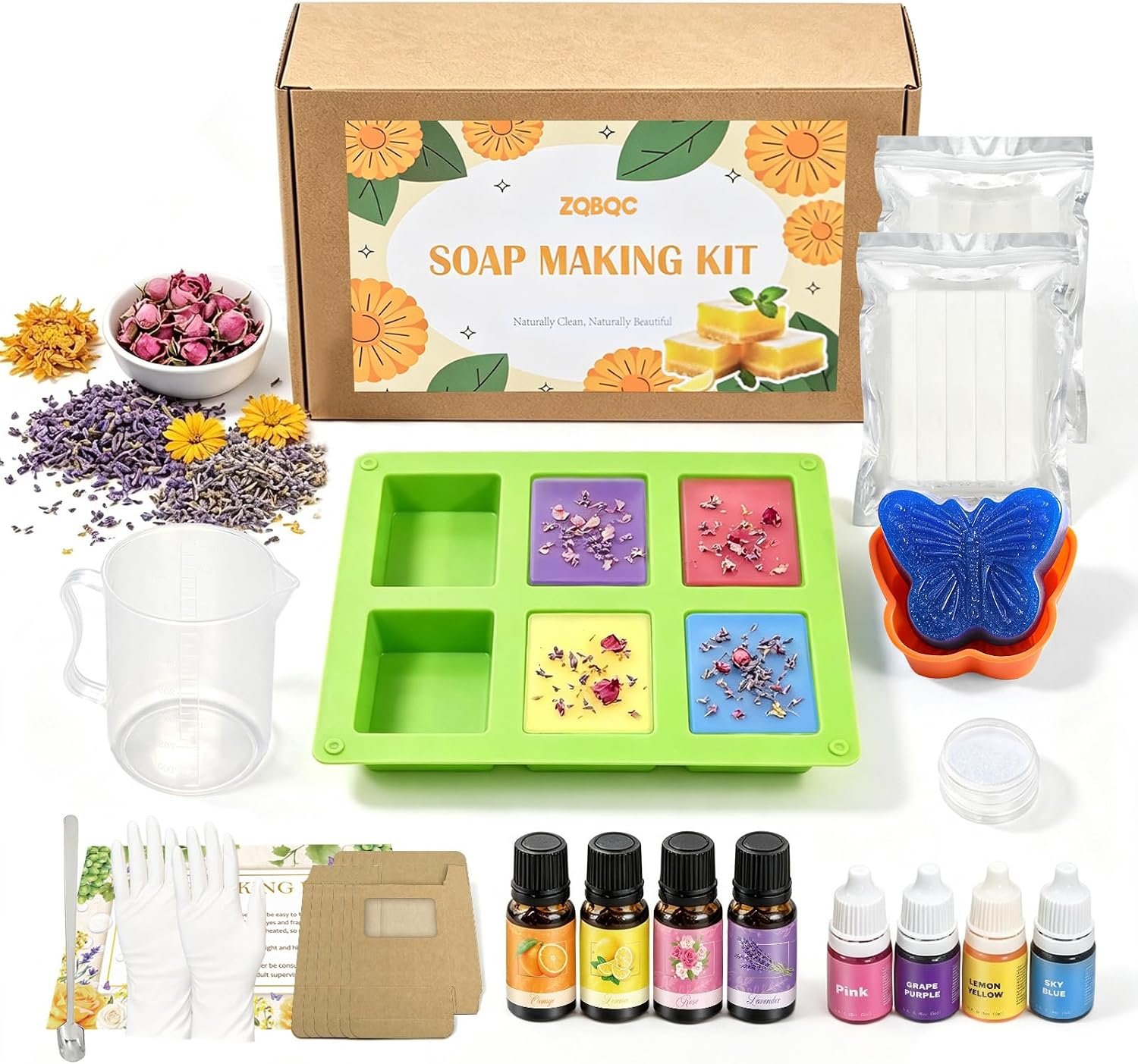 ZQBQC Soap Making Kit for Adults & Kids with Complete Soap Making Supplies
