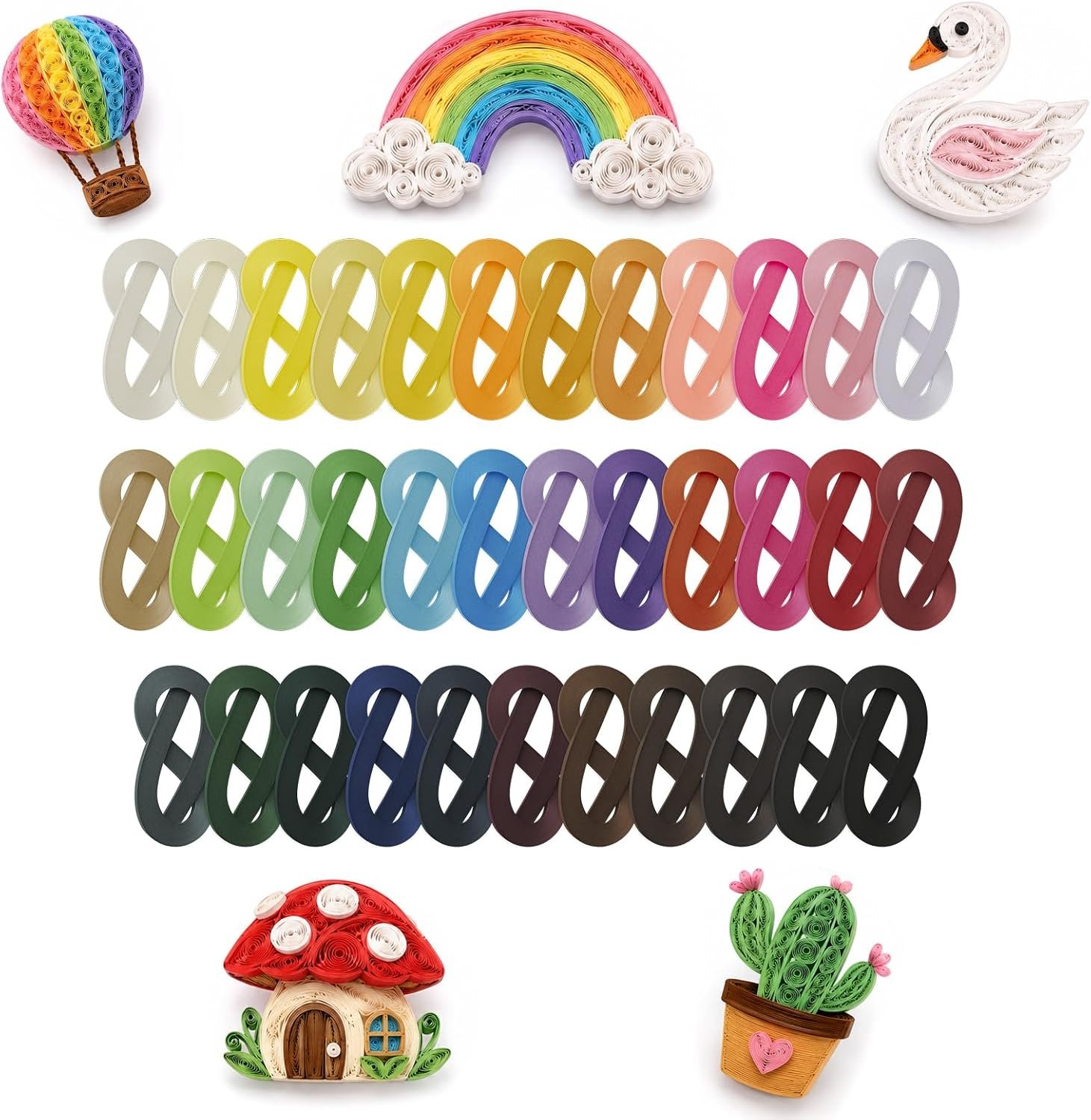 4200 PCS Paper Quilling Strips Set, 35 Colors Quilling Paper 5mm x 54cm