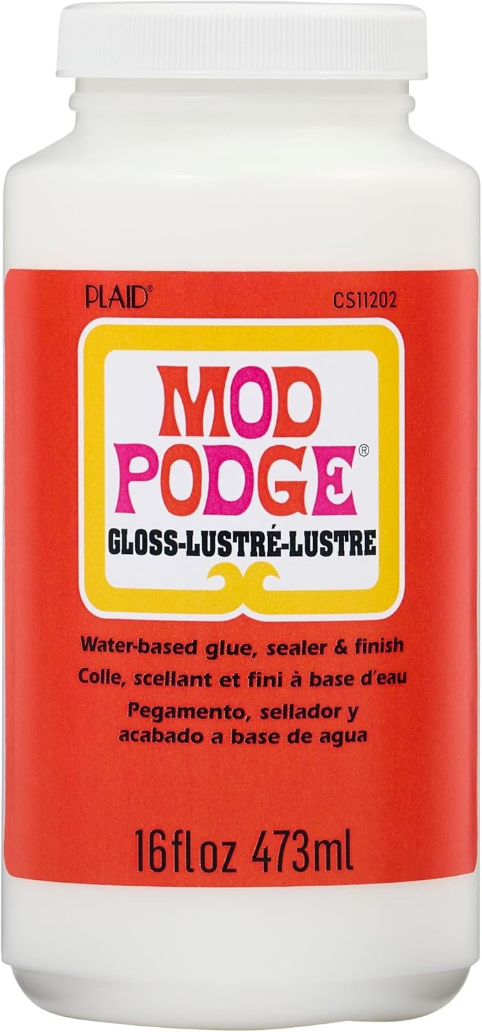 Mod Podge Gloss Sealer, Glue & Finish: All-in-One Craft Solution- Quick Dry, Easy Clean, for Wood, Paper, Fabric & More. Non-Toxic – Craft with Confidence, Made in USA, 16 oz., Pack of 1
