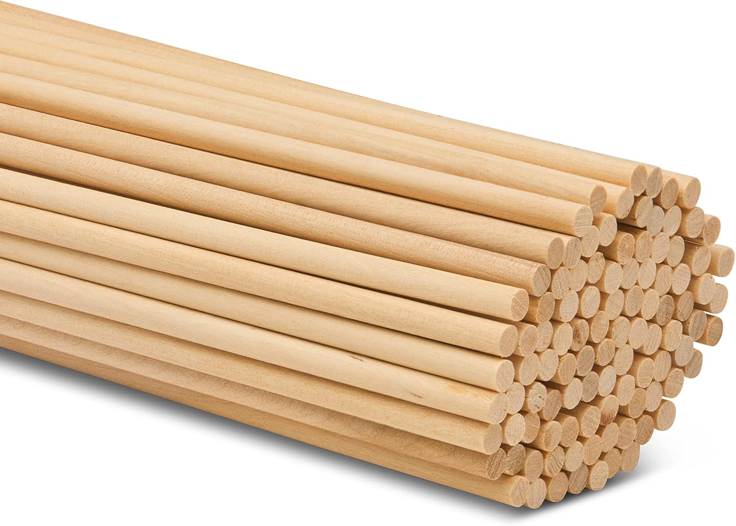 Wooden Dowel Rod, 3/16 Inch x 12 Inch Wood Dowels, Pack of 100 Wooden Dowels for Crafts, Unfinished Hardwood Wooden Dowels Rods, Strong Wood Rod Dowels for Crafting and DIYers