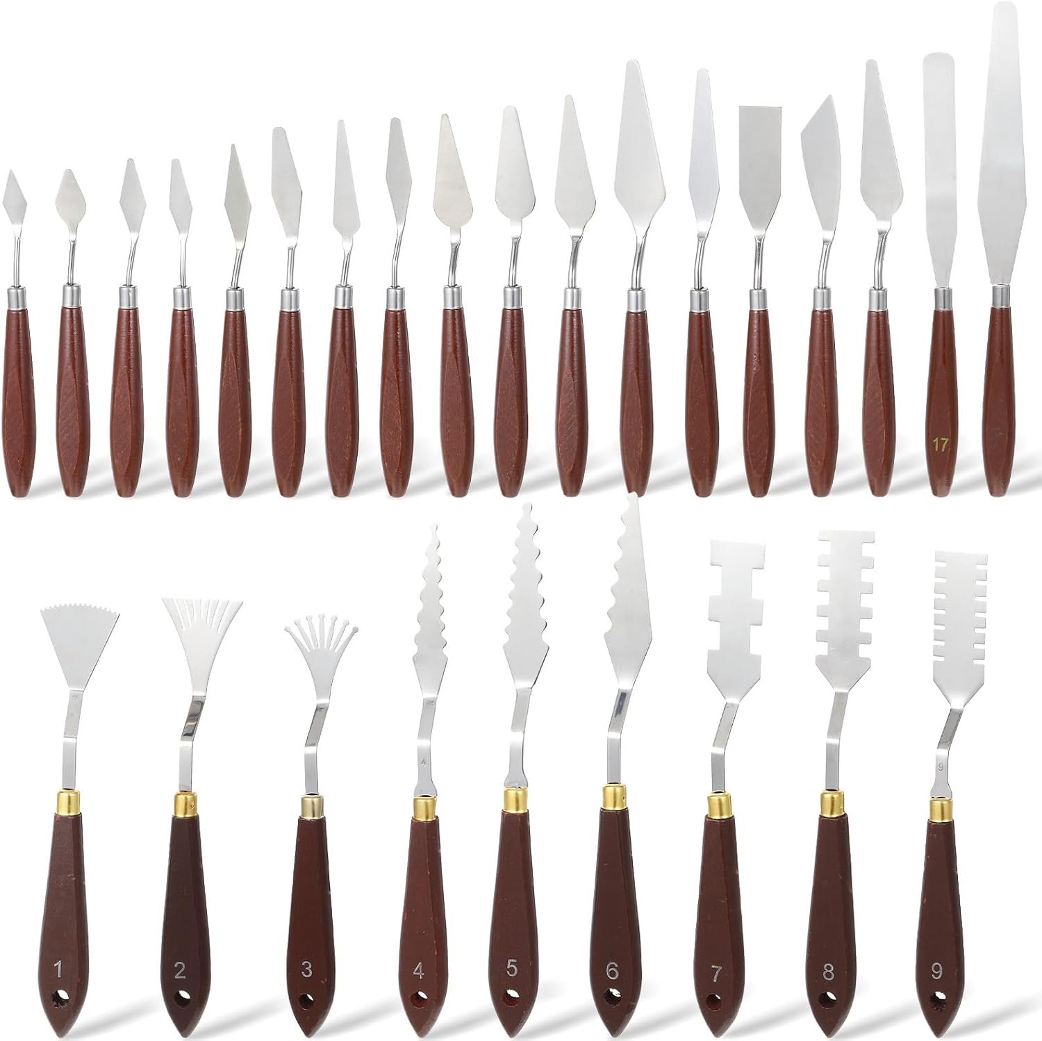 27 Piece Stainless Steel Palette Knife Set, Painting Knives