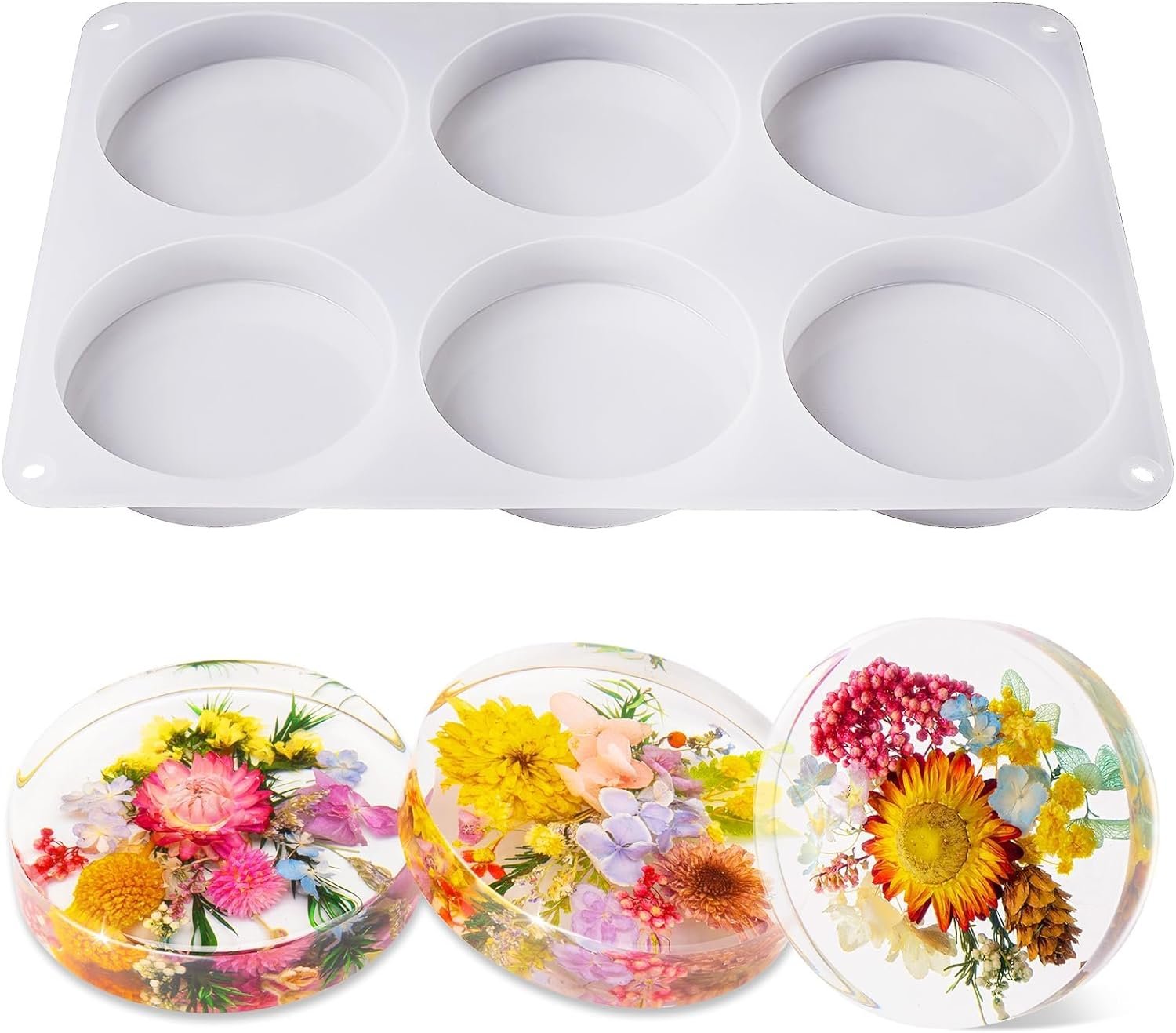 LET’S RESIN Extra Deep Resin Coaster Molds Silicone,4 Inches Silicone Molds
