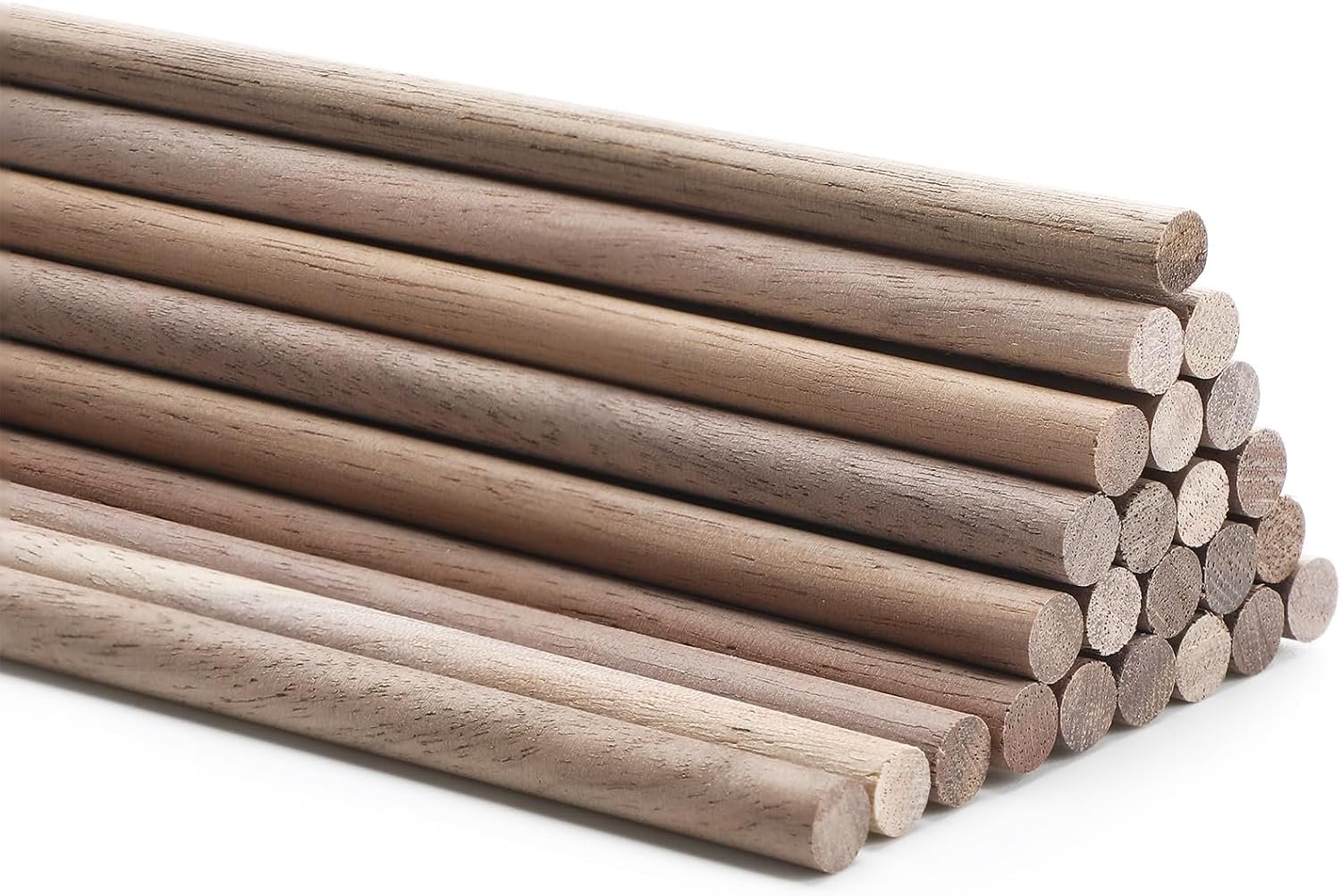 Wenqik 24 Pcs Walnut Dowel Rods 1/2 x 12 Inch Hardwood Stick for DIY Craft