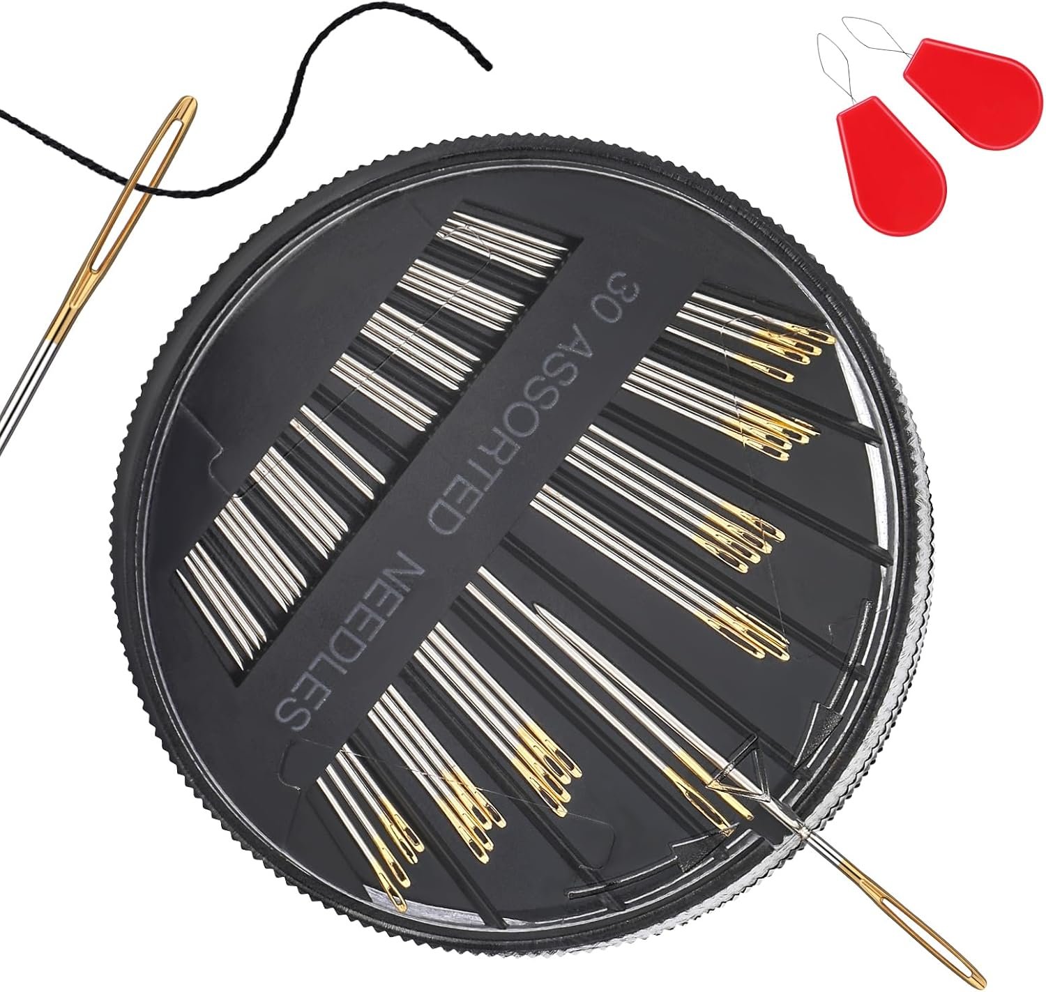 Ftyiwu 30 Pack Sewing Needles Assorted Embroidery Needles for Hand Sewing