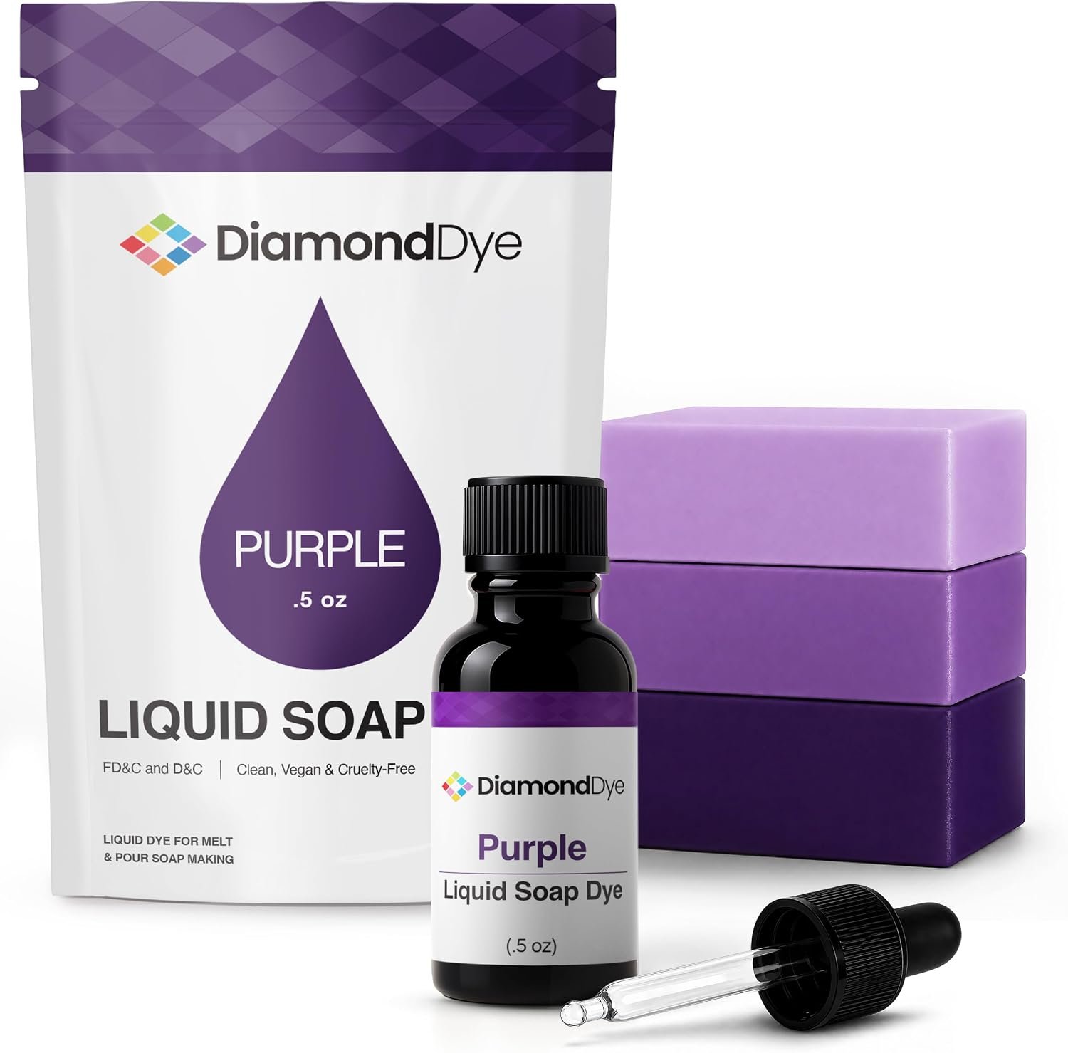 Purple Liquid Soap Dye, Soap Making, Bath Bombs & More, Skin Safe, .5 oz