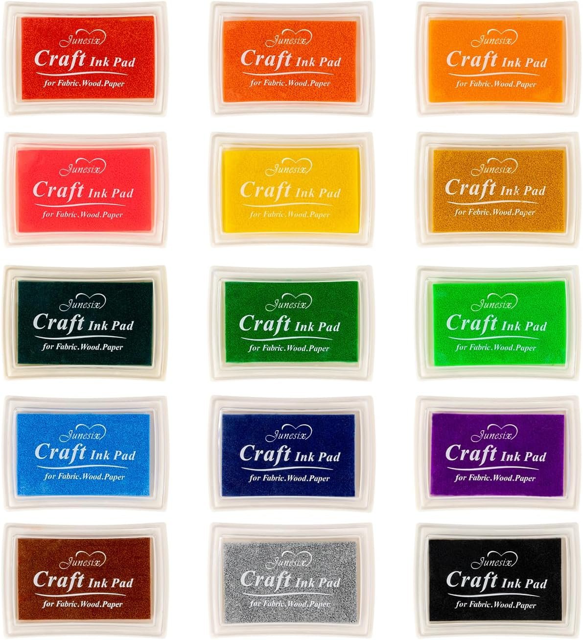 Ink Pad, 15 Colors Washable Stamp Pads for Kids, 15PCS