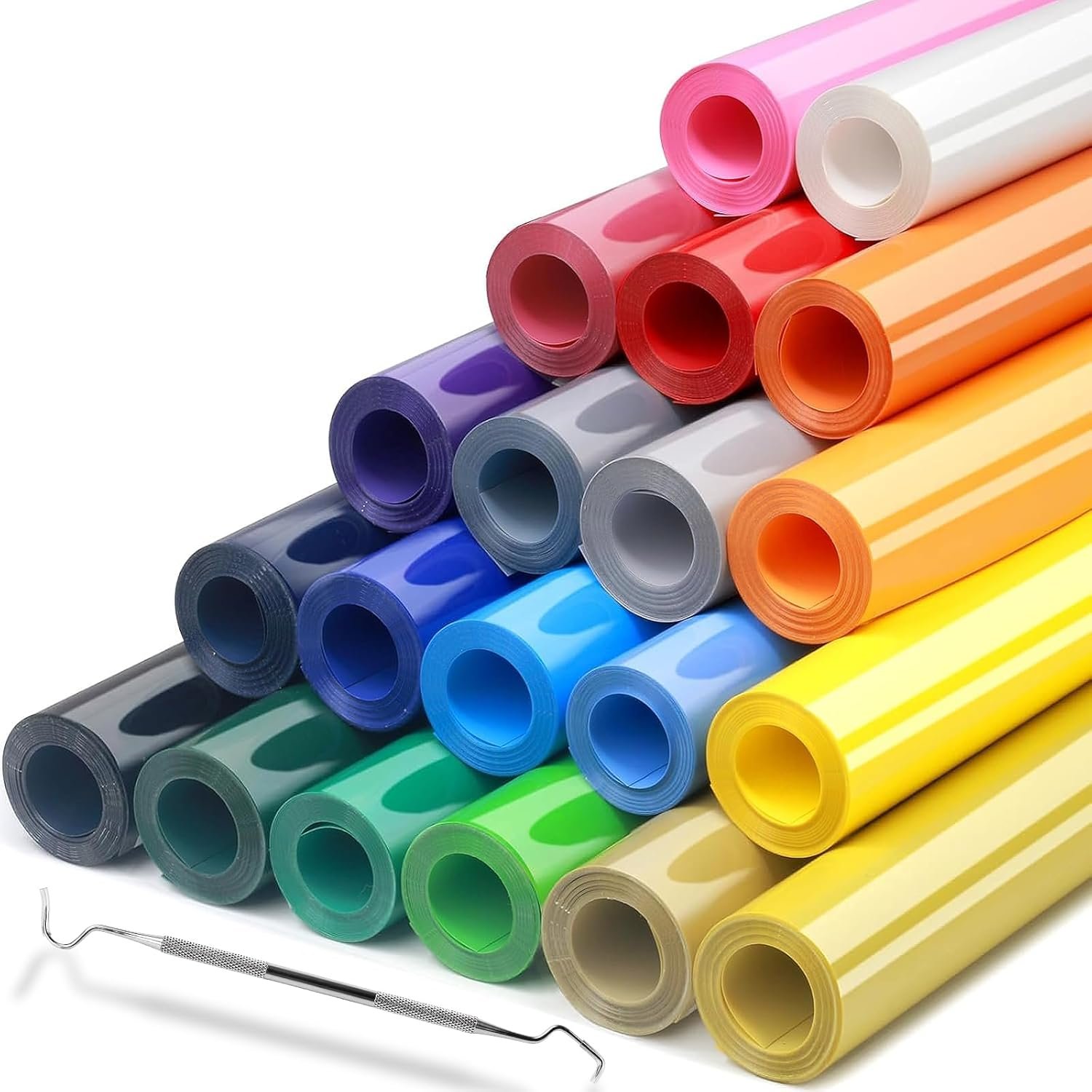 HTV Heat Transfer Vinyl Bundle – 20 Pack 12” x 100 FT