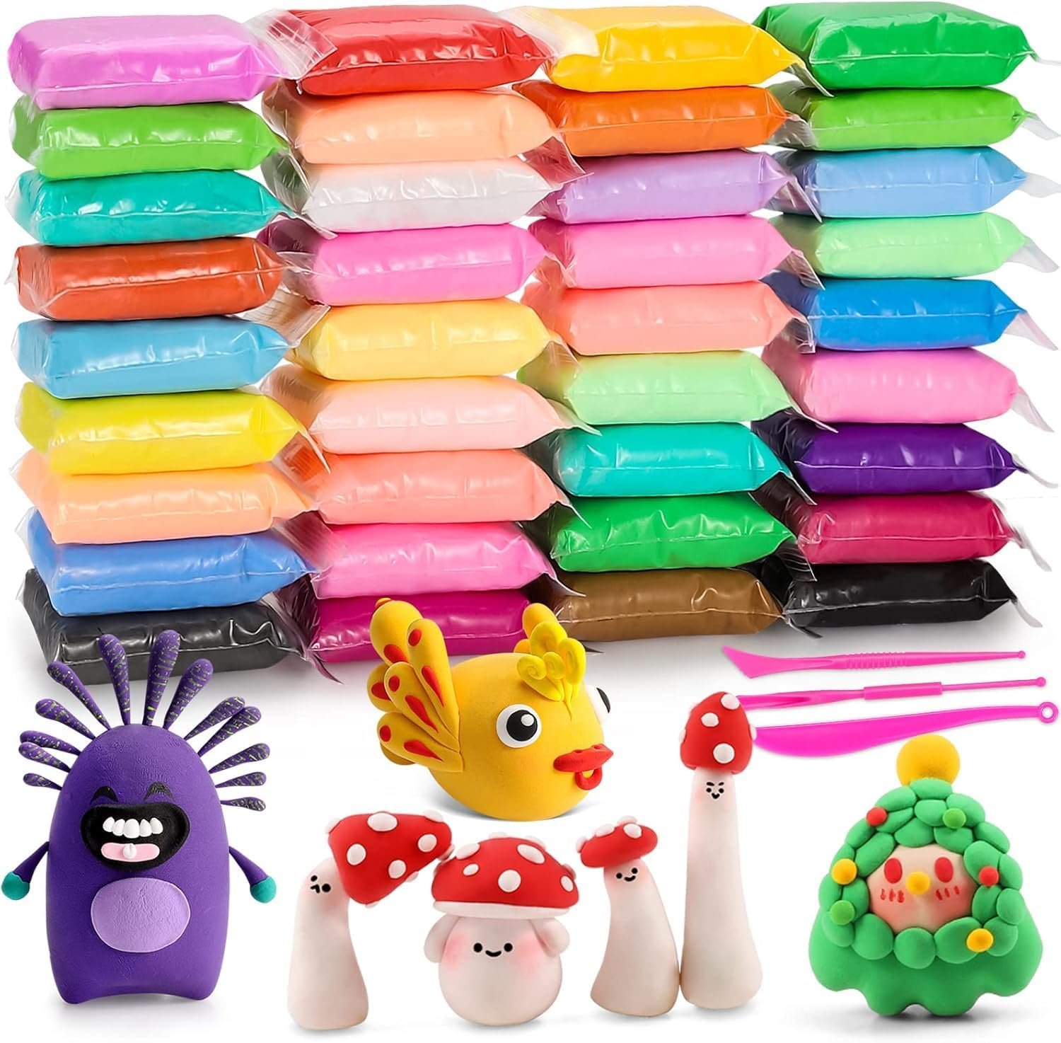 EDIFON Air Dry Clay, 36 Colors Foam Magic Modeling Clay for Kids DIY Crafts