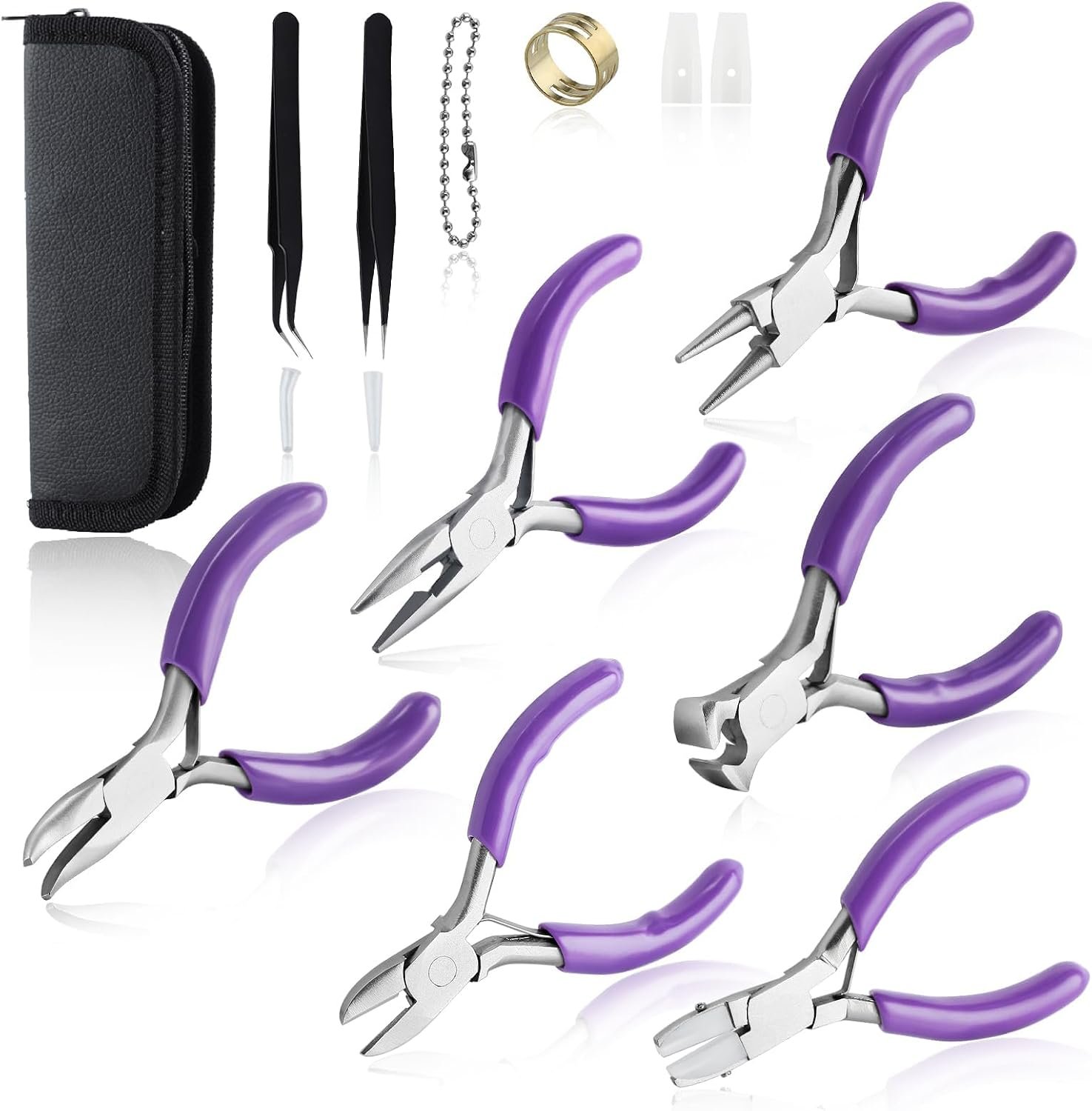 SPEEDWOX 6PCS Mini Jewelry Pliers Set 3-Inch Pliers Set Jump Ring Opener