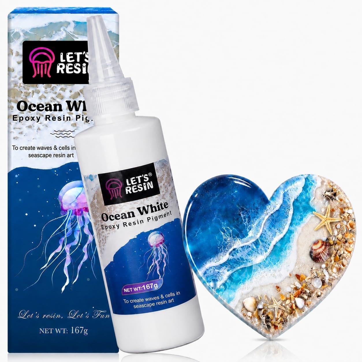 LET’S RESIN Ocean White Epoxy Resin Pigment 167g/5.89oz for Epoxy Resin