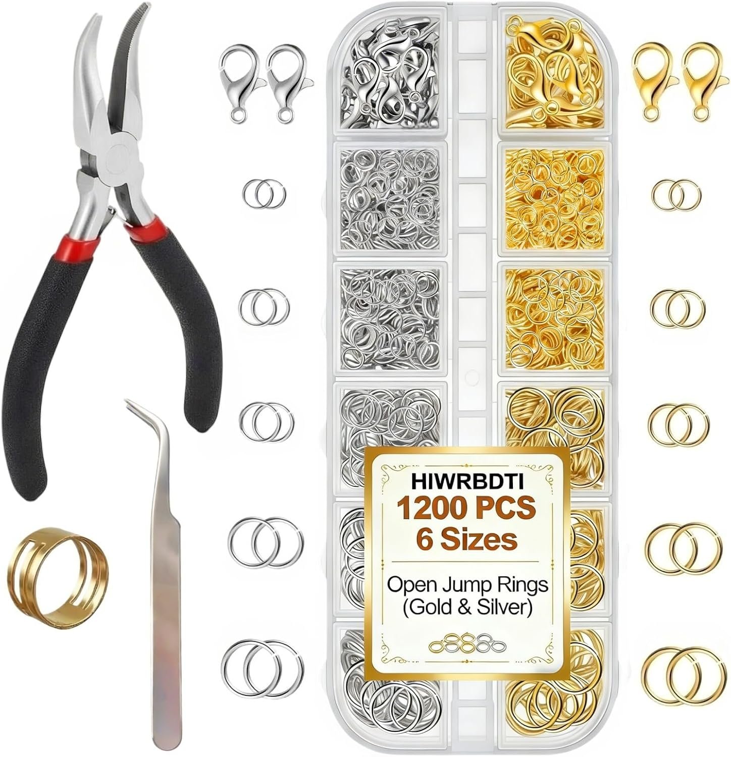 1200Pcs Gold Silver Small Open Jump Rings Jewelry Making Supplies