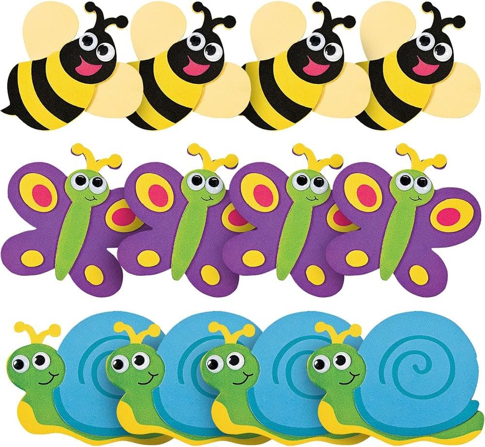 Fun Express Bug Foam Magnet Craft Kits for Kids Ages 4-8 – DIY Magnets Making Kit with Foam Stickers & Googly Eyes | Arts and Crafts for Kids 4-6 | Summer Crafts & VBS Vacation Bible School Supplies