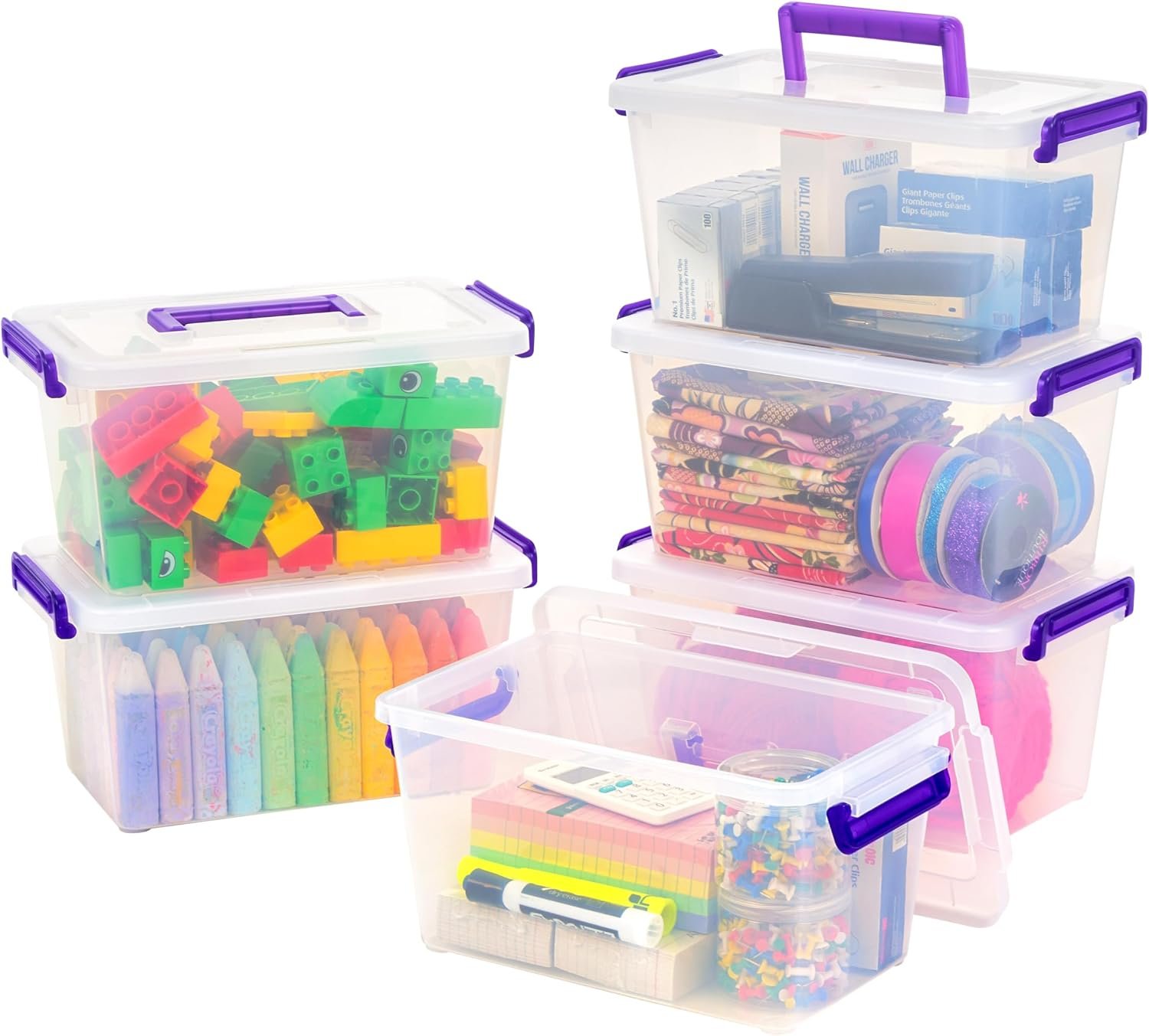 IRIS USA Storage Bins with Lids |Made in USA| 5 Qt – (6-Pack) – Clear