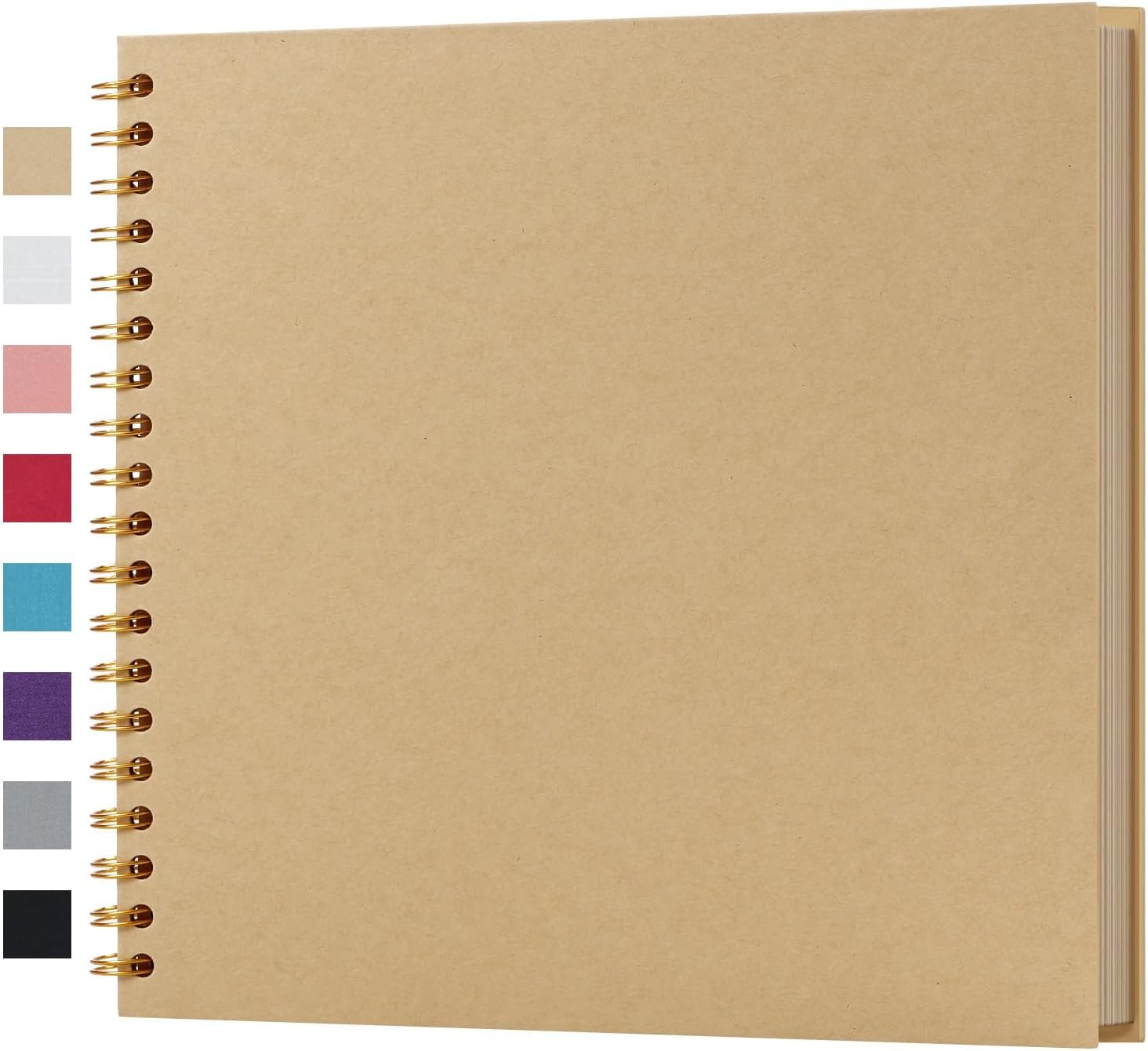 potricher 10 x 10 Inch DIY Scrapbook Photo Album 40 Pages, Yellow