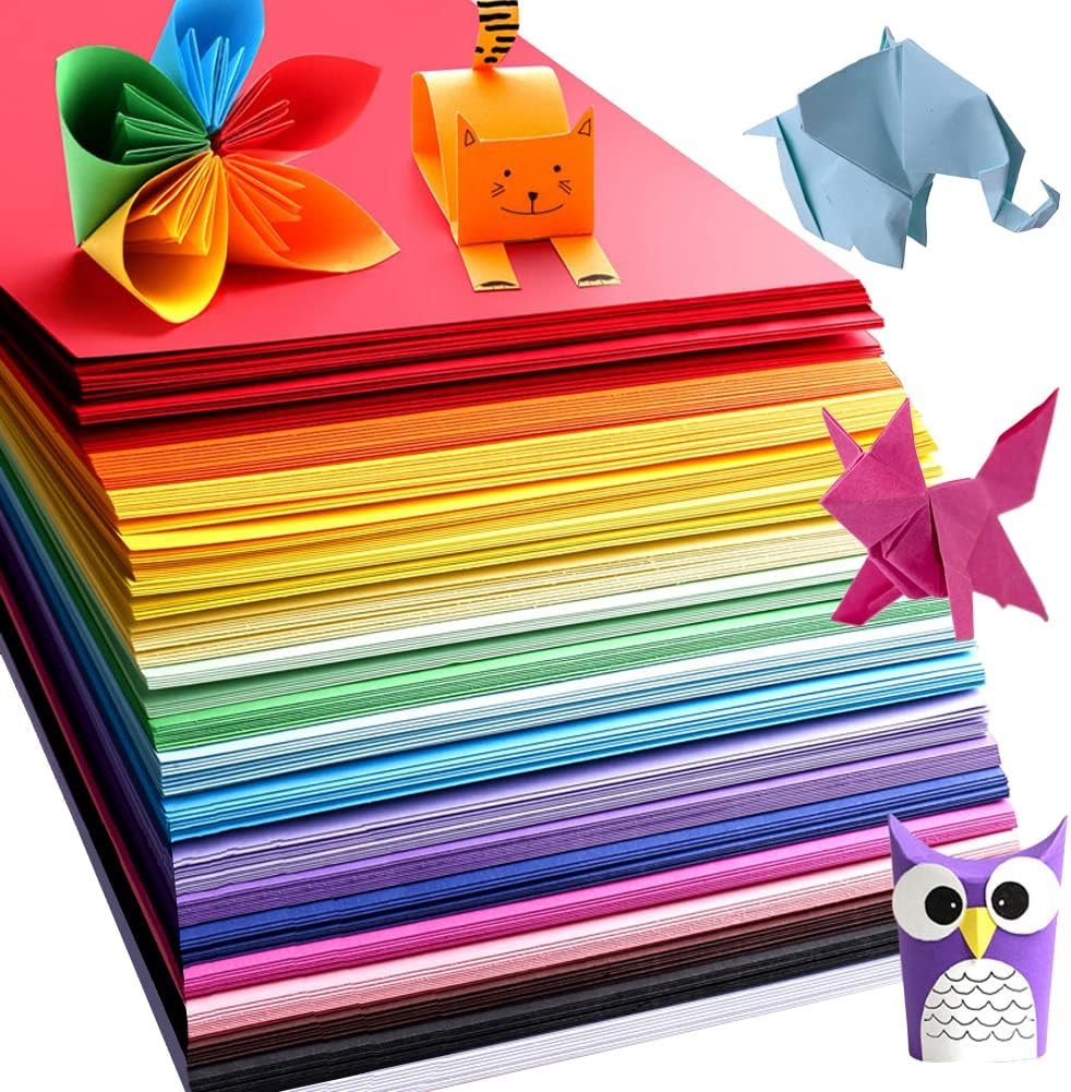Origami Paper, Pack of 200 Sheets – 20 Vivid Colors – Double Sided – 6 Inch Square, Easy Fold Paper for Kids Adult Beginners Training Arts & Crafts Projects.